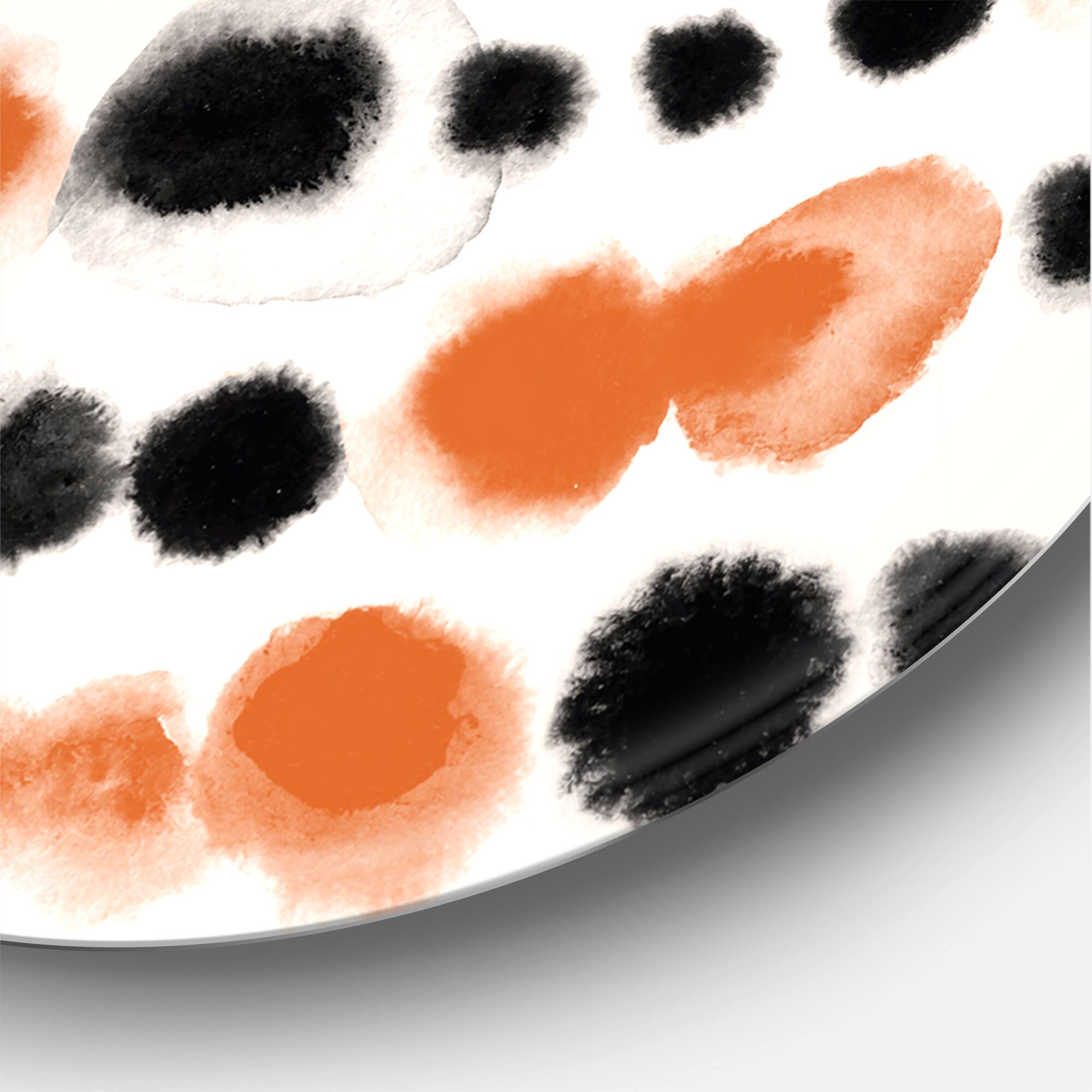 Designart - Black and Orange Polka Dots