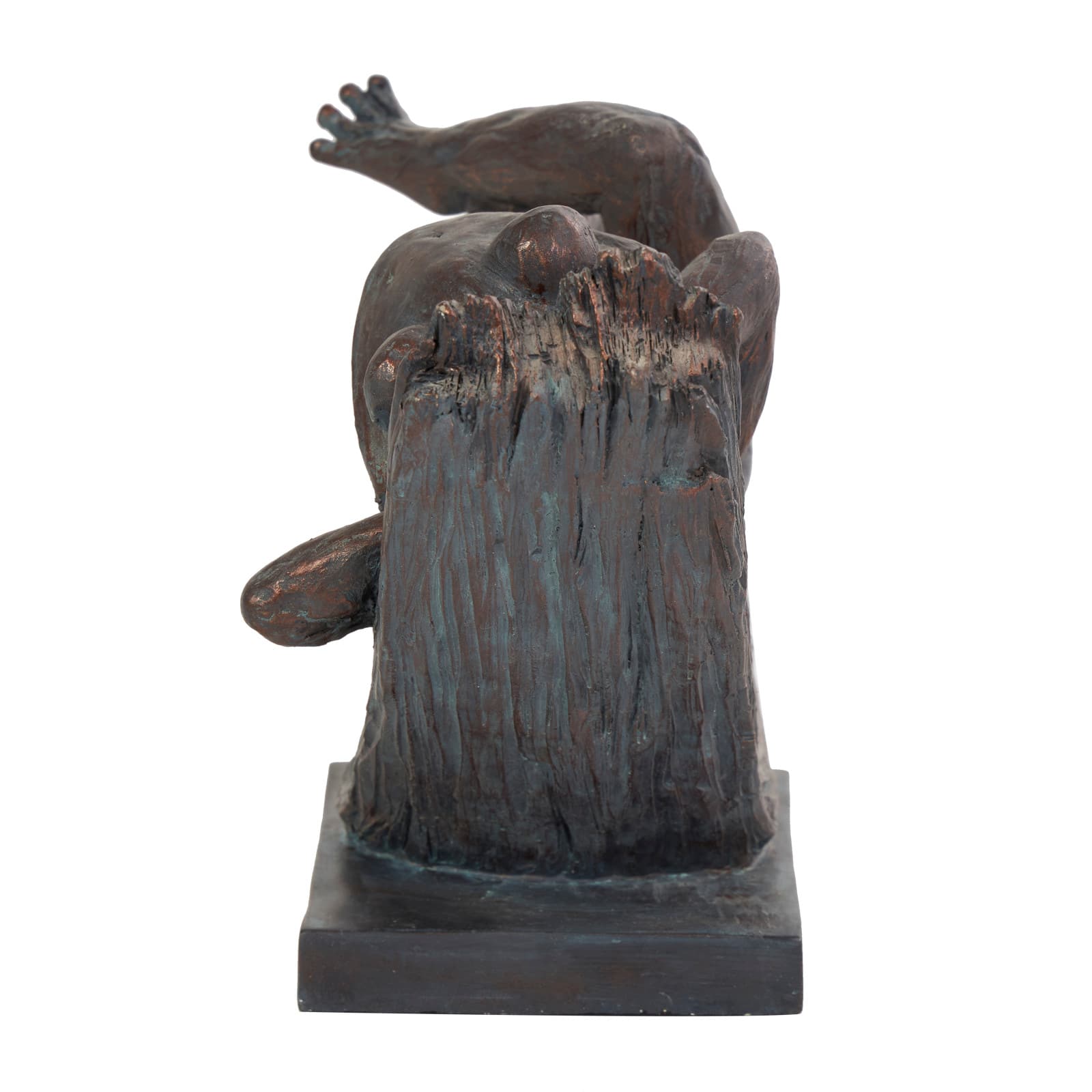 16" Bronze Frog Patina Relaxing Sculpture
