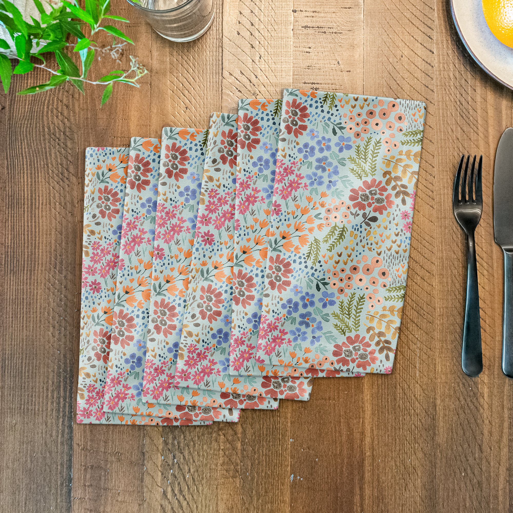 Wild Flower Floral Cotton Twill Napkin