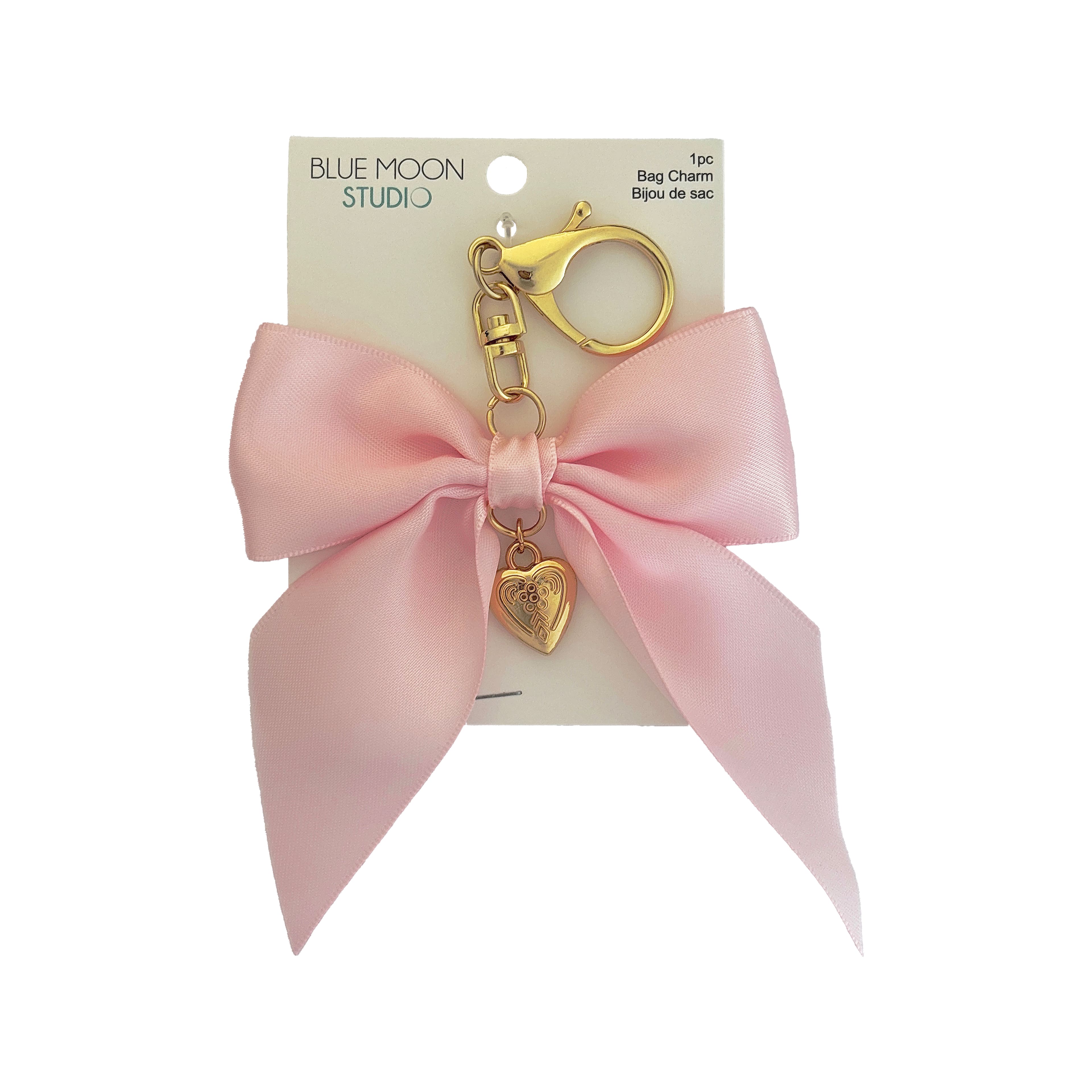 Blue Moon Studio™ Pink Fabric Bow Bag Charm