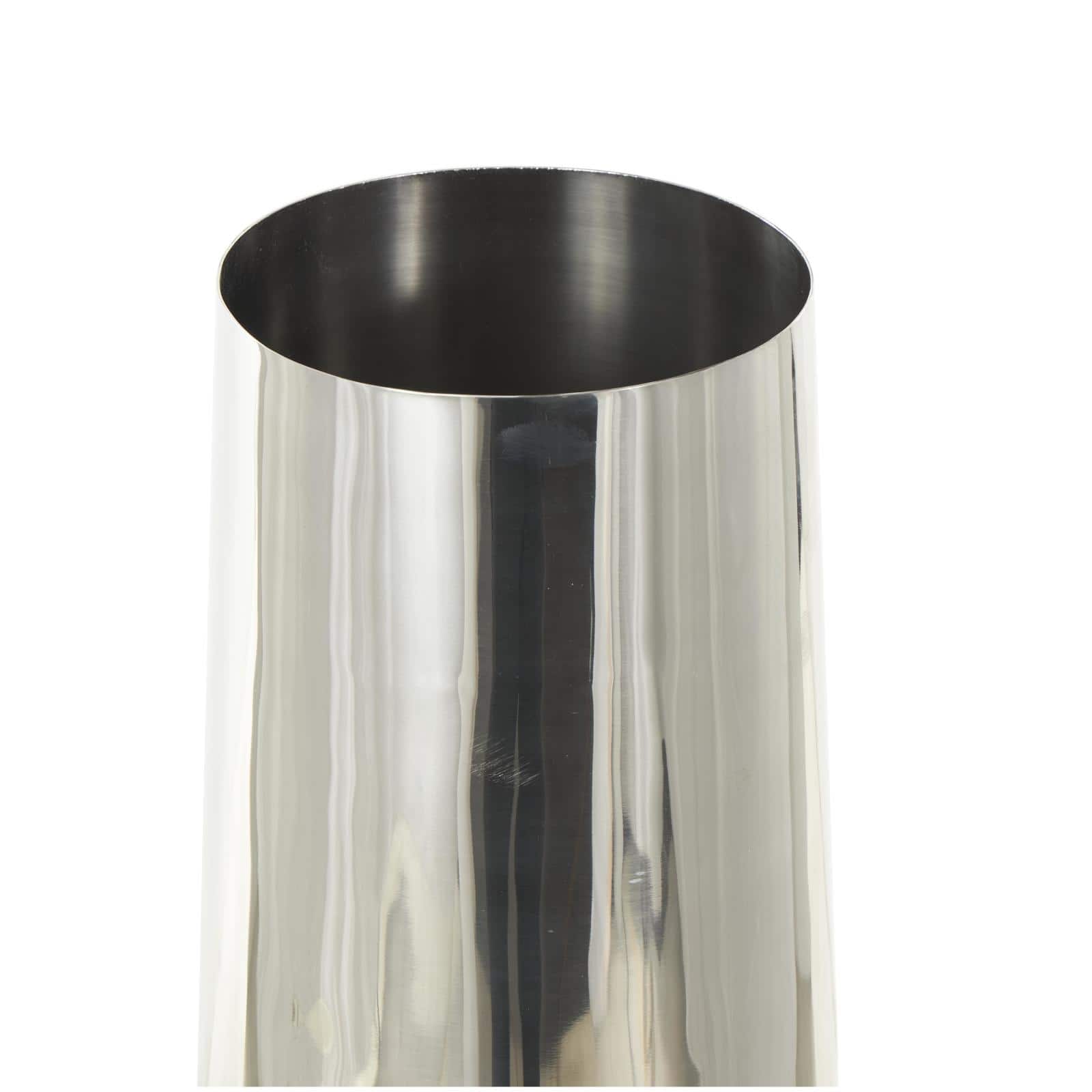 Silver Stainless Steel Metal Minimalistic Tall Floor Cone Vase