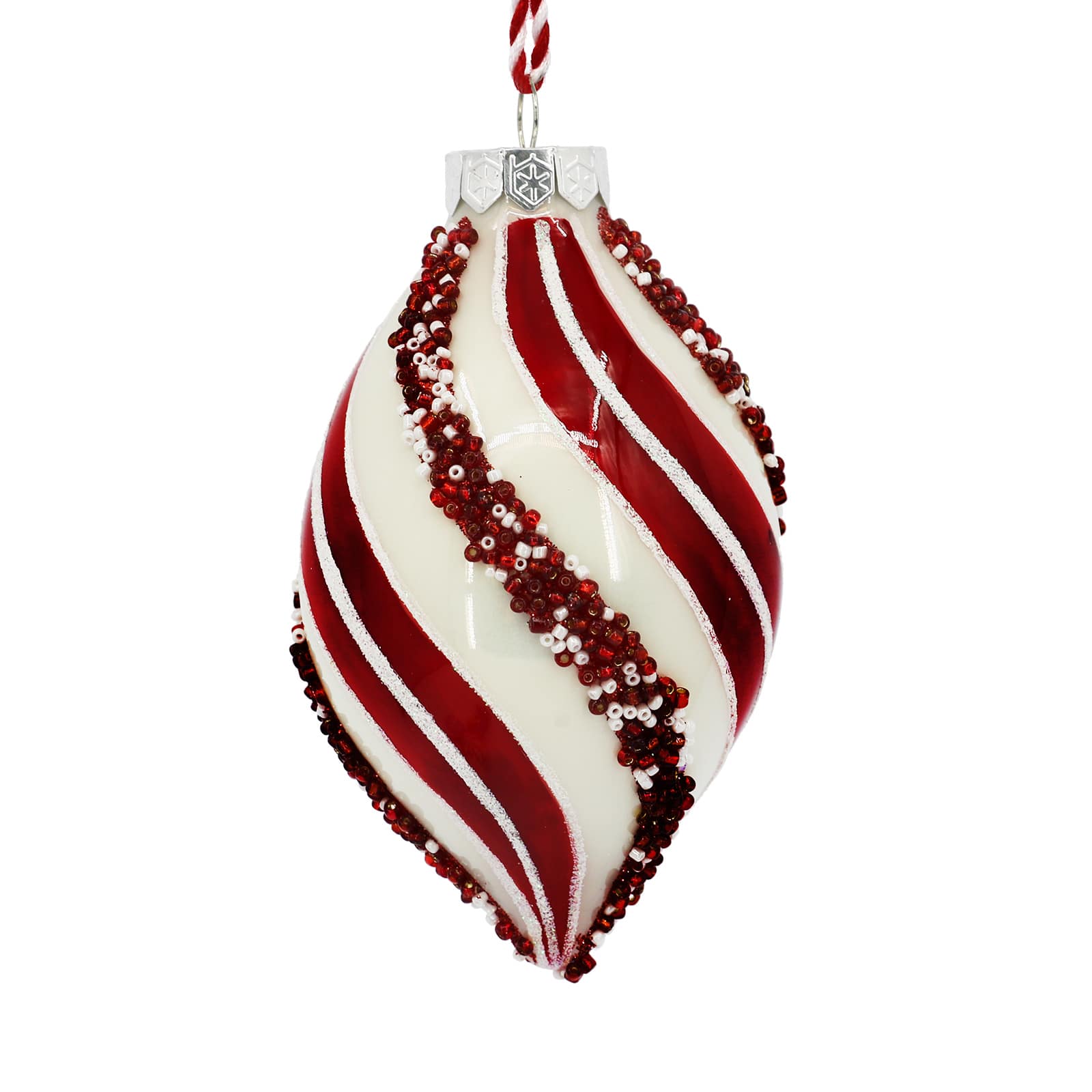 Assorted Red &#x26; White Swirl Glass Ornament by Ashland&#xAE;