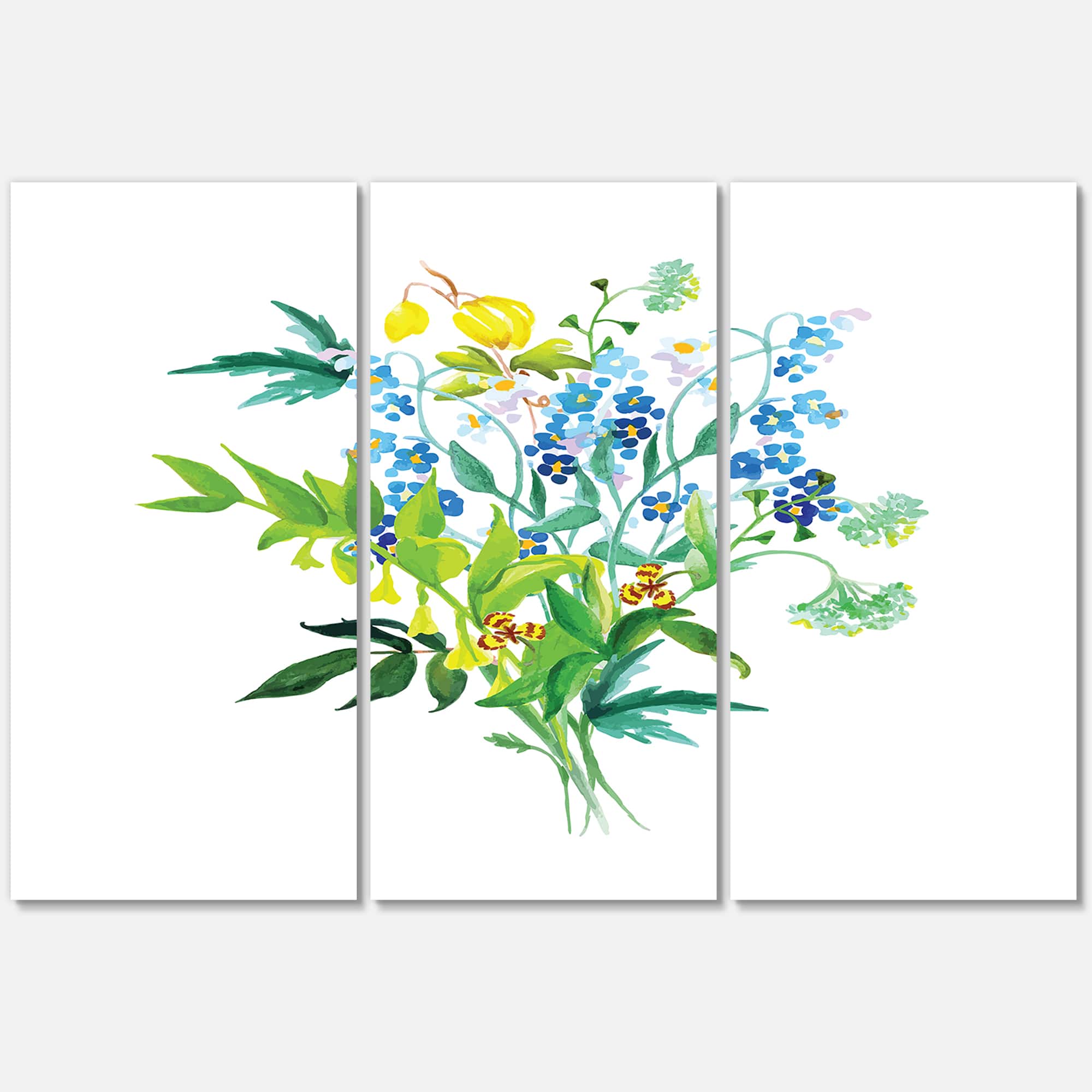Designart - Meadow Flowers Garland - Farmhouse Canvas Wall Art Print
