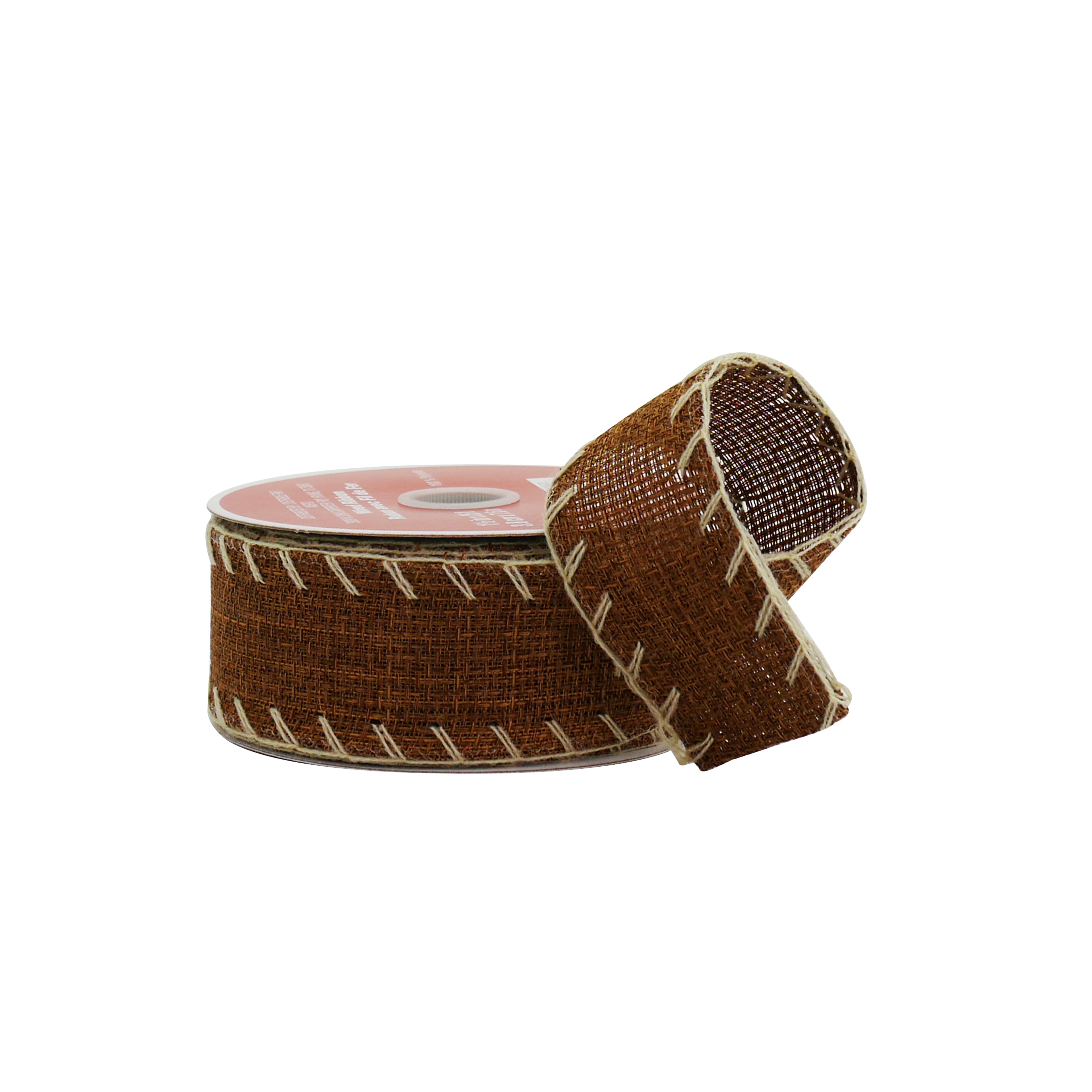 1.5&#x22; x 25ft. Brown Whip Stitched Wired Ribbon by Celebrate It&#xAE;