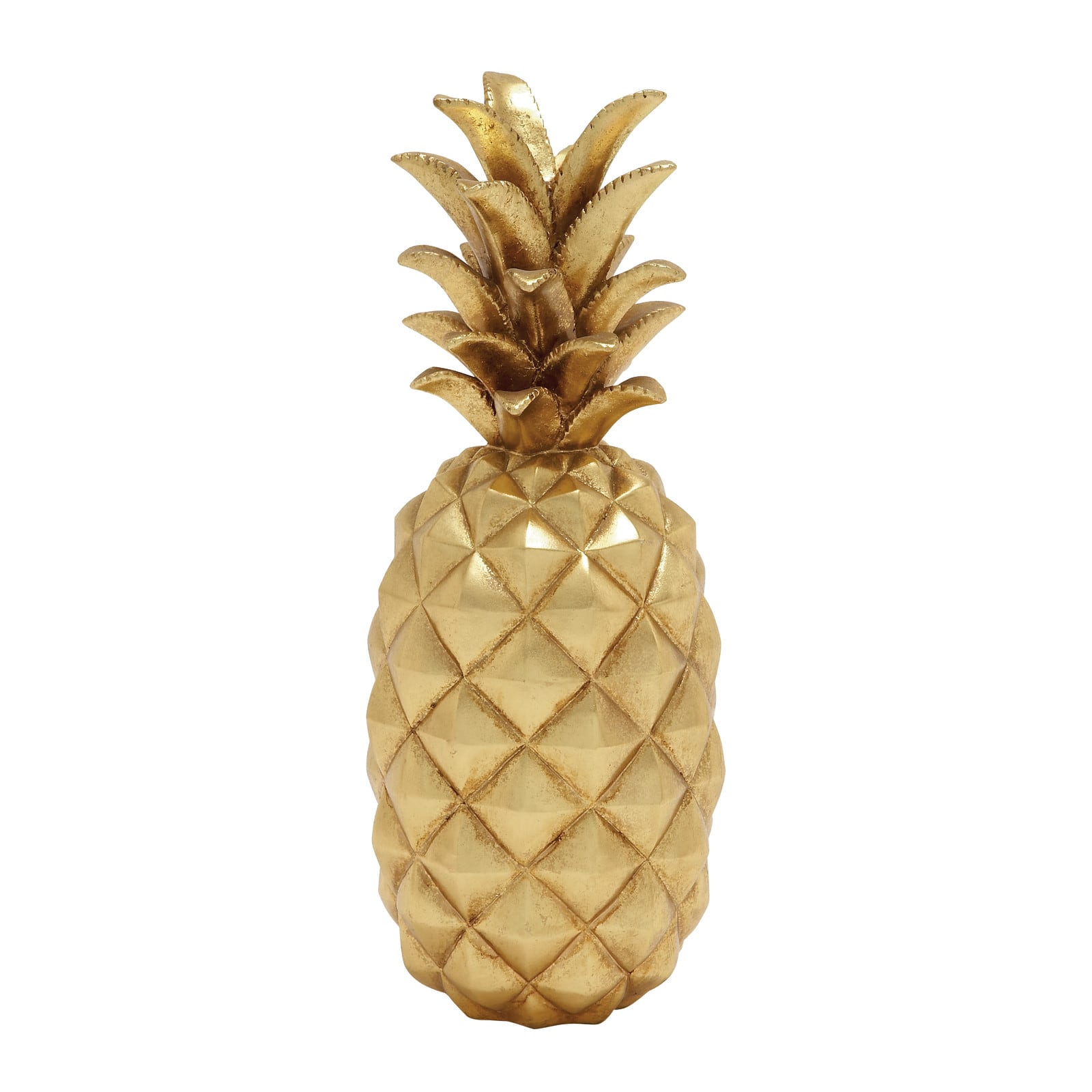 Gold Polystone Traditional Decorative Pineapple , 18" x 7" x 7"