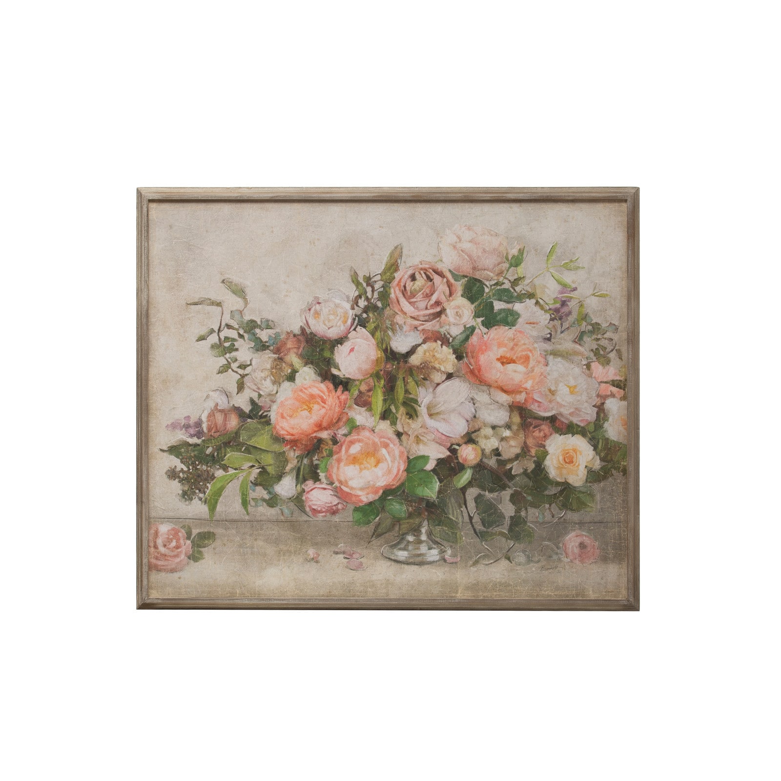 Flower Bouquet Wood Framed Wall D&#xE9;cor