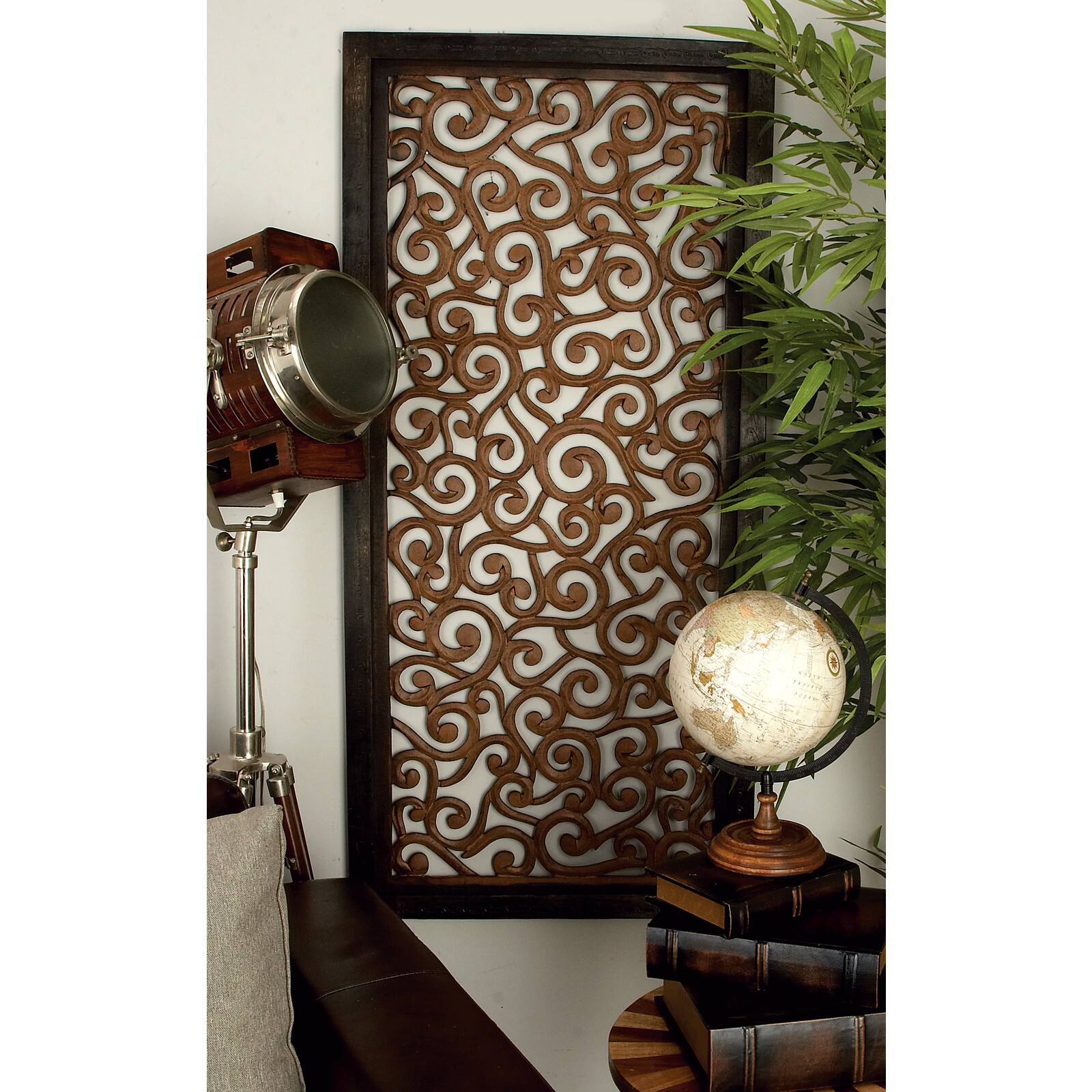 Brown Traditional Ornamental Wood Wall Decor, 51&#x22; x 24&#x22;