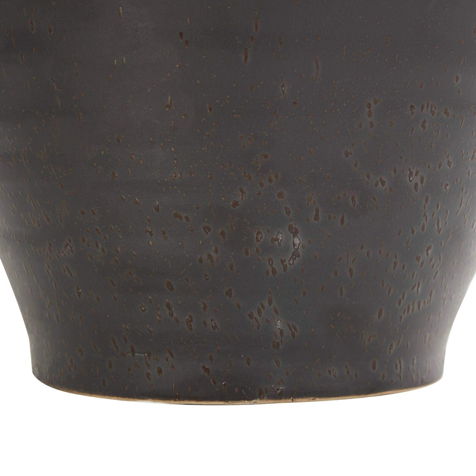 20&#x22; Black Ceramic Speckled Textured Amphora Vase