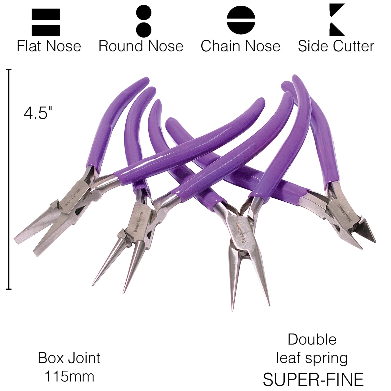 The Beadsmith&#xAE; 4 Piece Purple Pliers Set