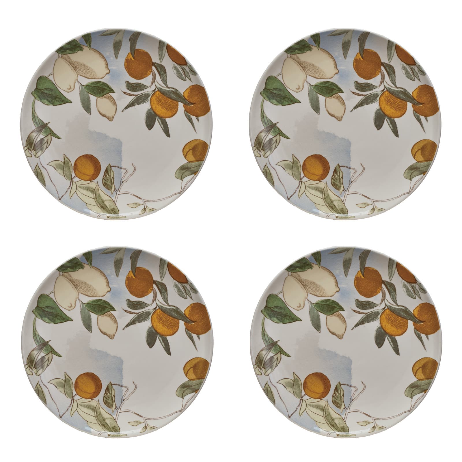 Hello Honey® 13" Multicolor Citrus Orchard Stoneware Plates, 4ct.