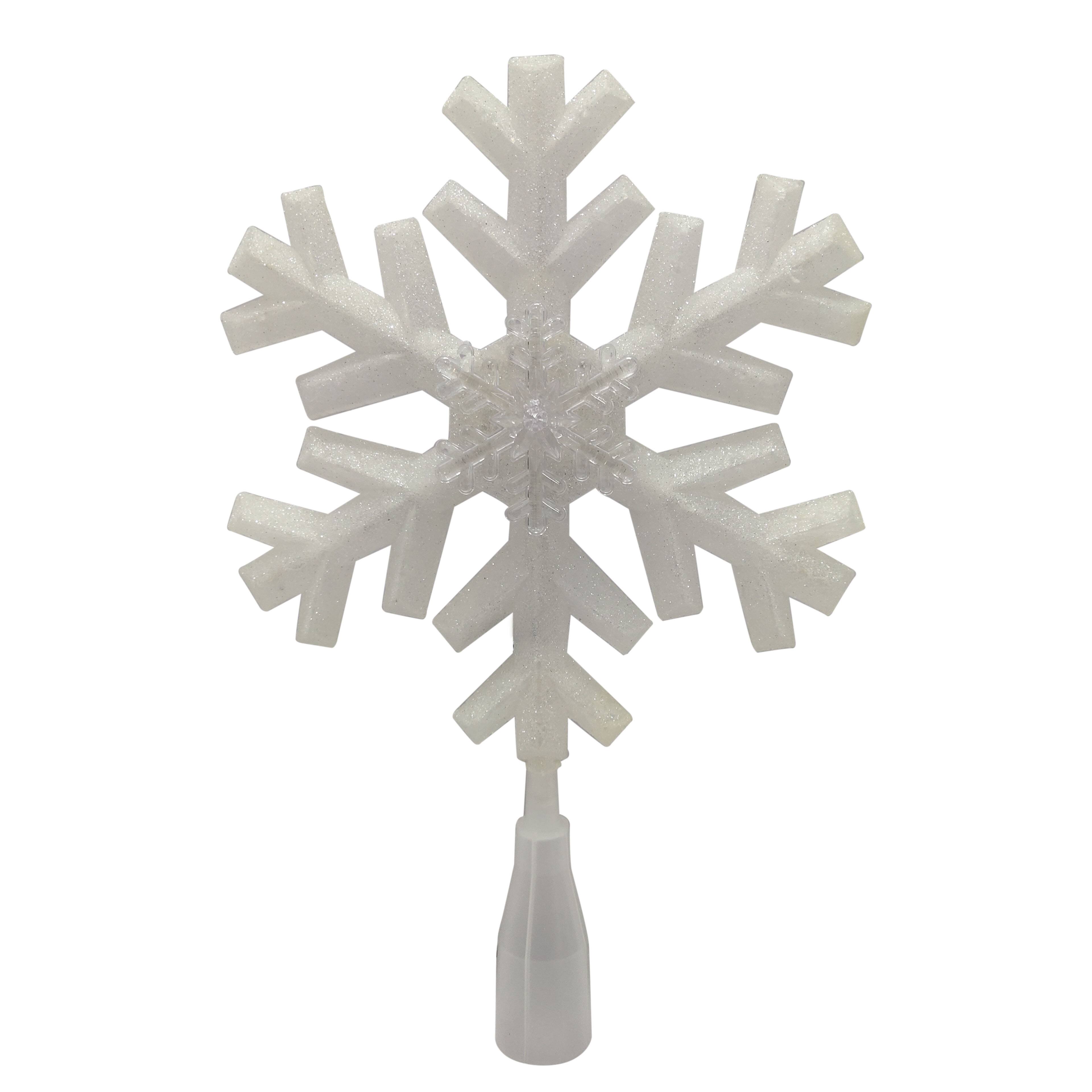 12" White Lighted Snowflake Tree Topper by Ashland®