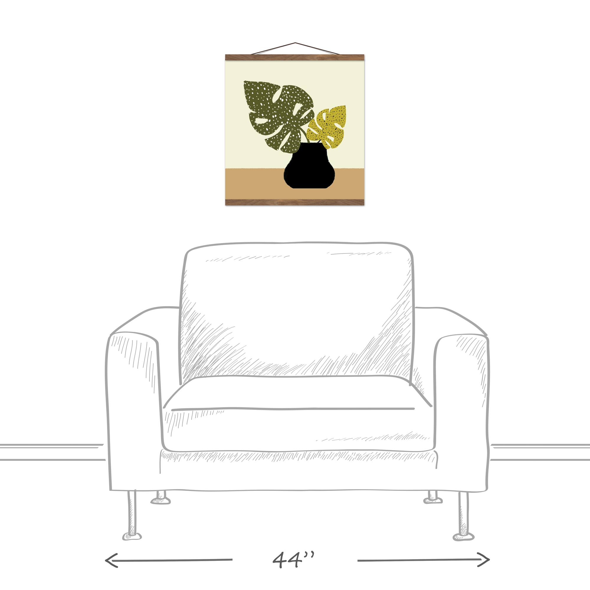 Designs Direct Spotted Monsteras Teak Hanging Canvas