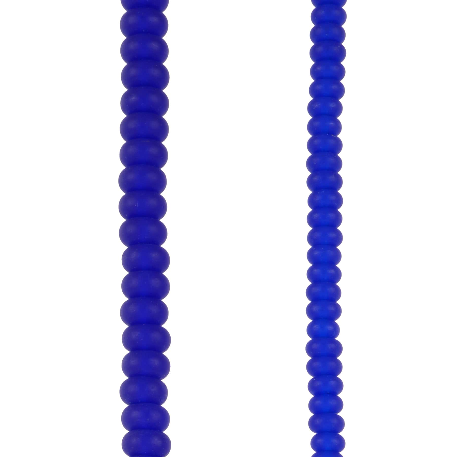 12 Pack: Mixed Blue Matte Glass Rondelle Beads by Bead Landing™