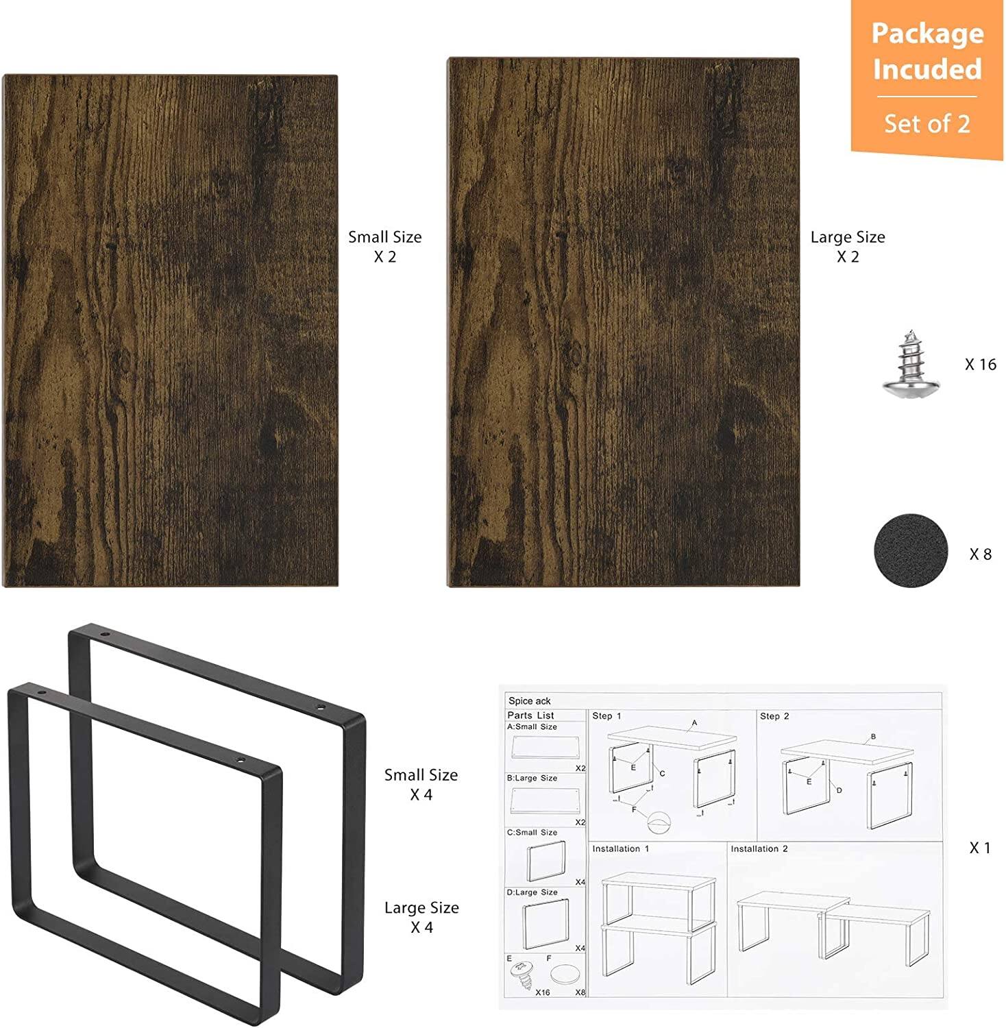 NEX™ 12" Rustic Brown & Black 3-Tier Kitchen Cabinet Organizer Sets, 2ct.