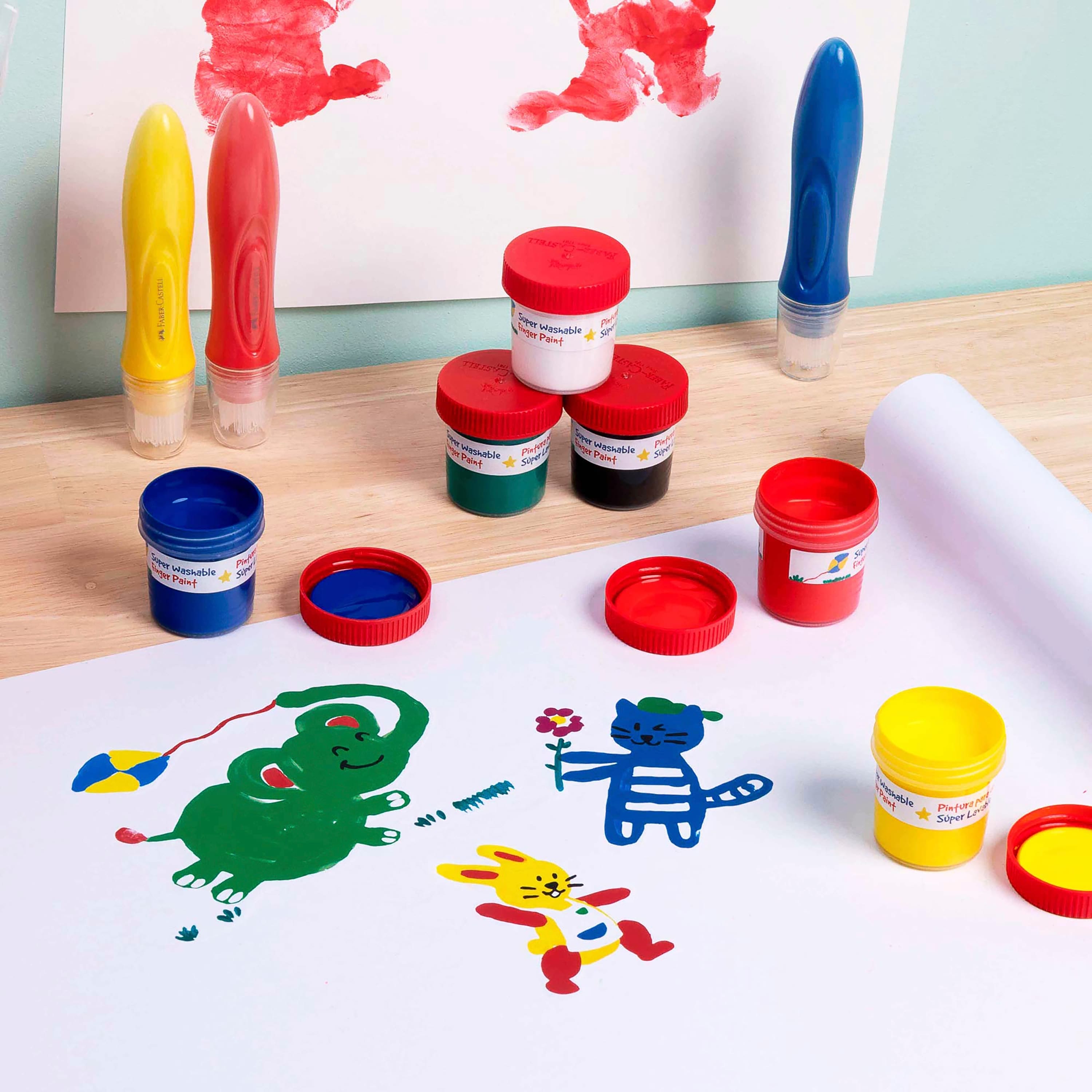 Faber-Castell&#xAE; Little Creatives Super Washable Finger Paints, 6ct.
