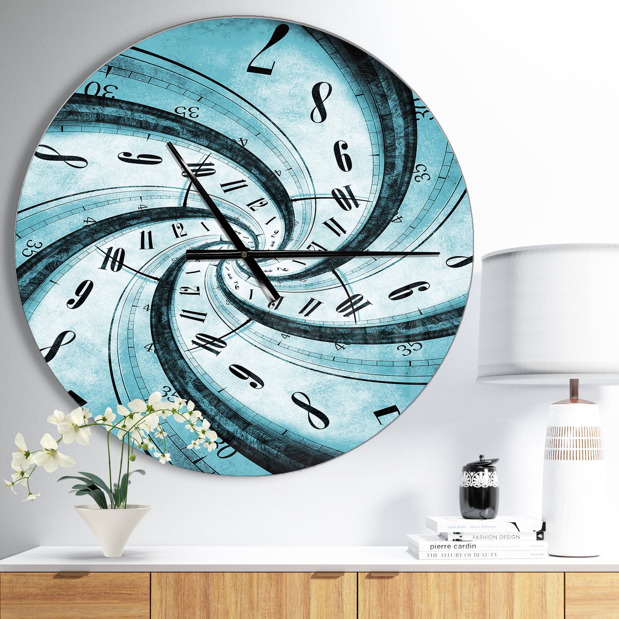 Designart 'Time Vortex Spiral Modern Wall Clock