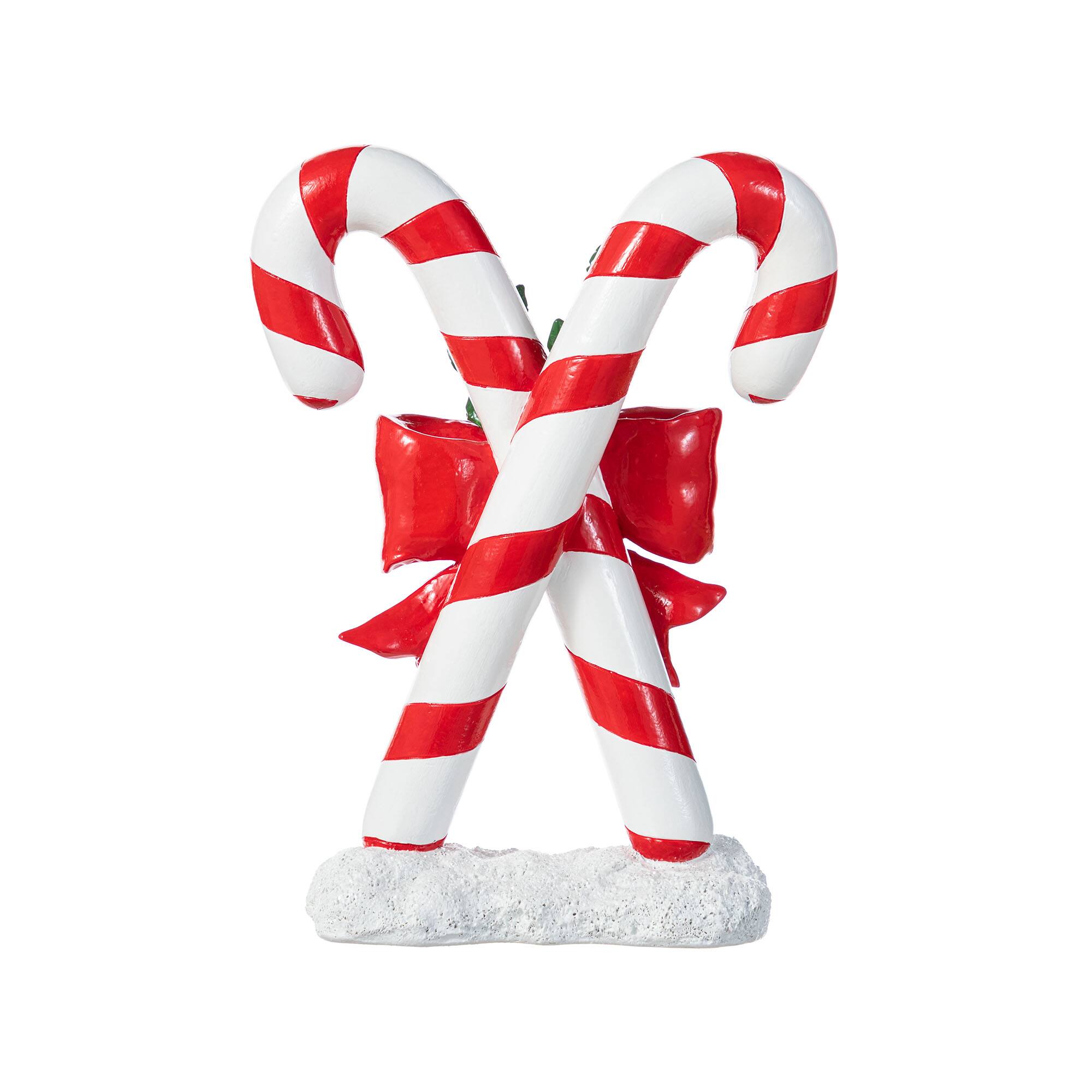 Glitzhome&#xAE; 10&#x22; Christmas Resin Candy Cane Table Decor