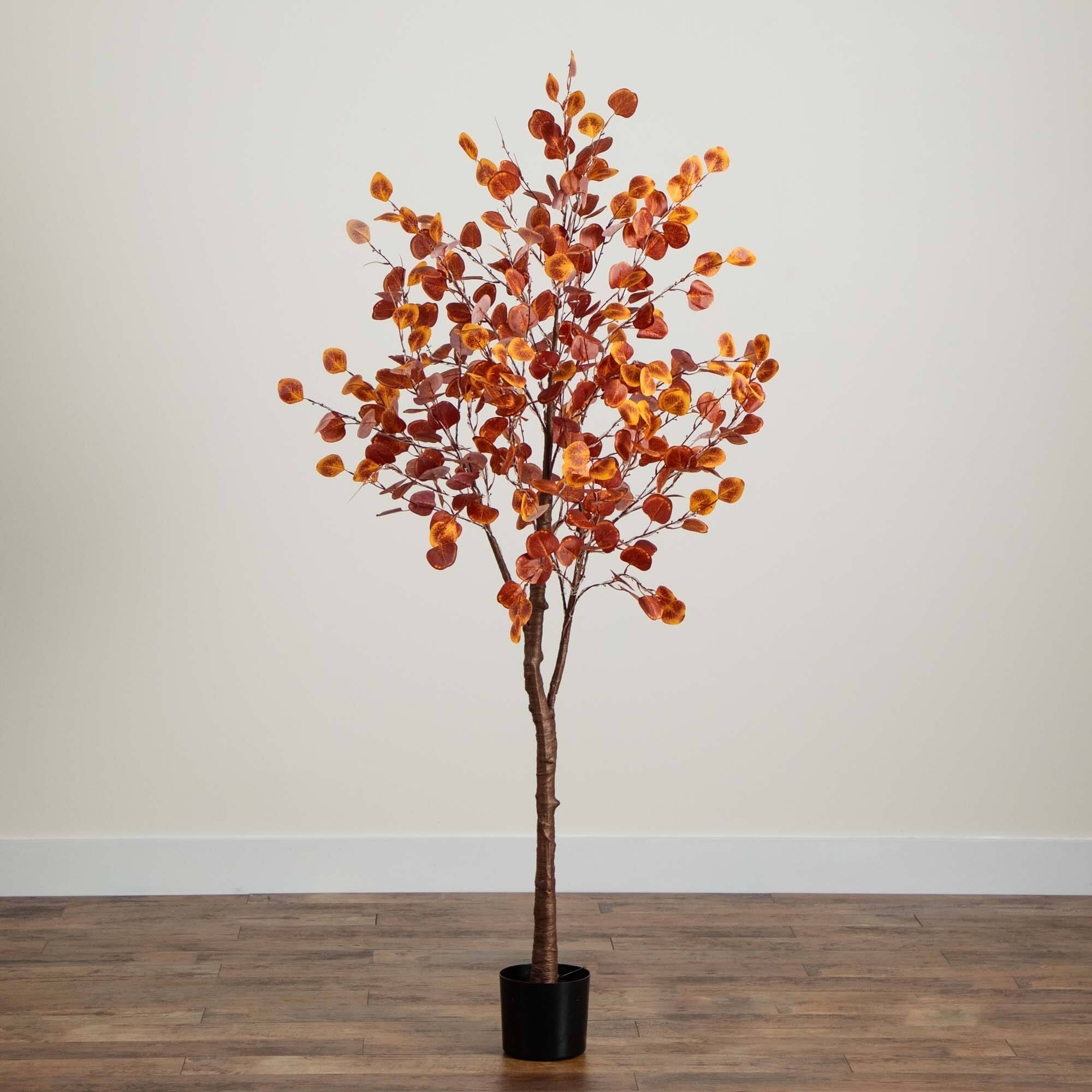 6ft. Pre-Lit LED Autumn Eucalyptus Artificial Fall Tree