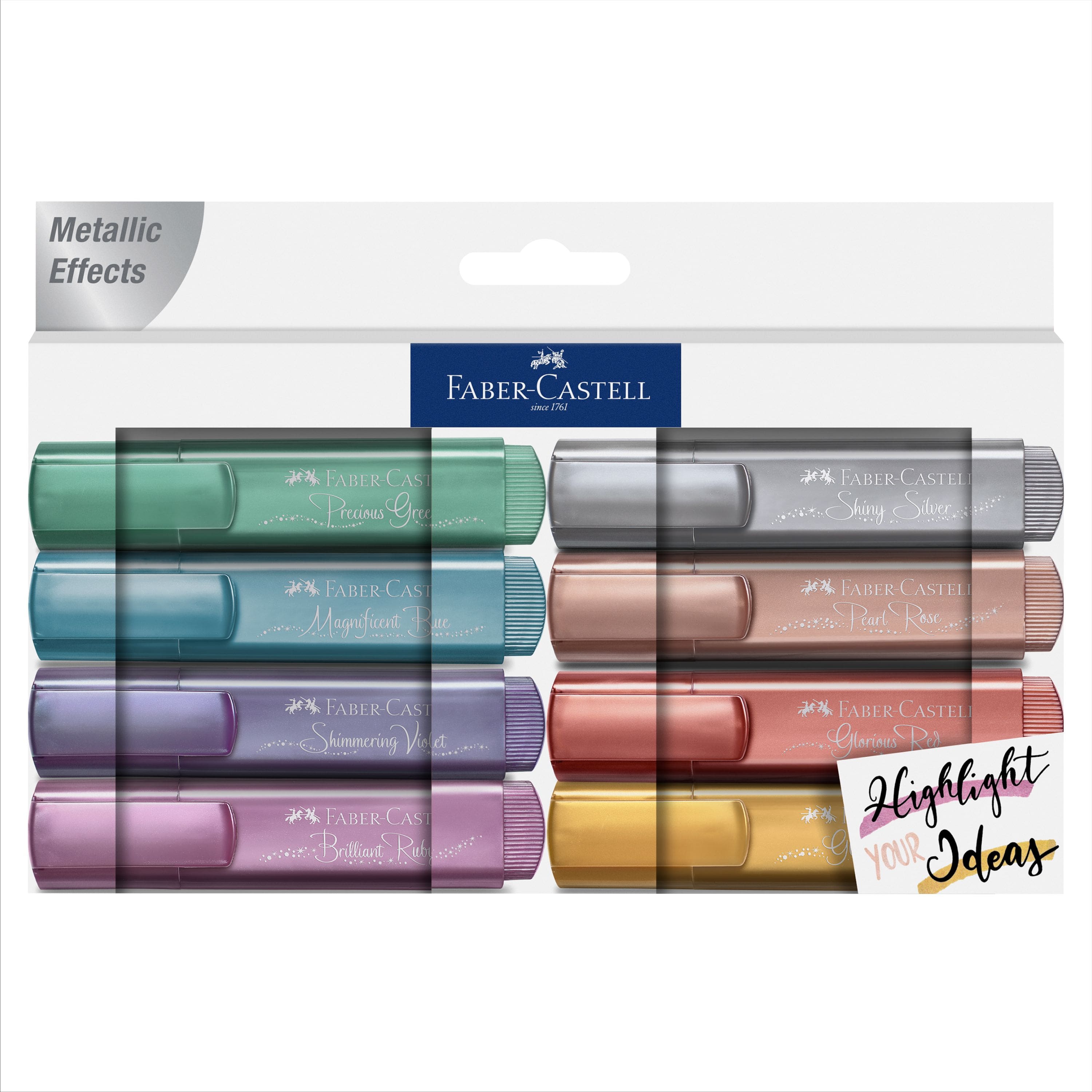 Faber-Castell&#xAE; Textliner 8 Color Metallic Highlighters