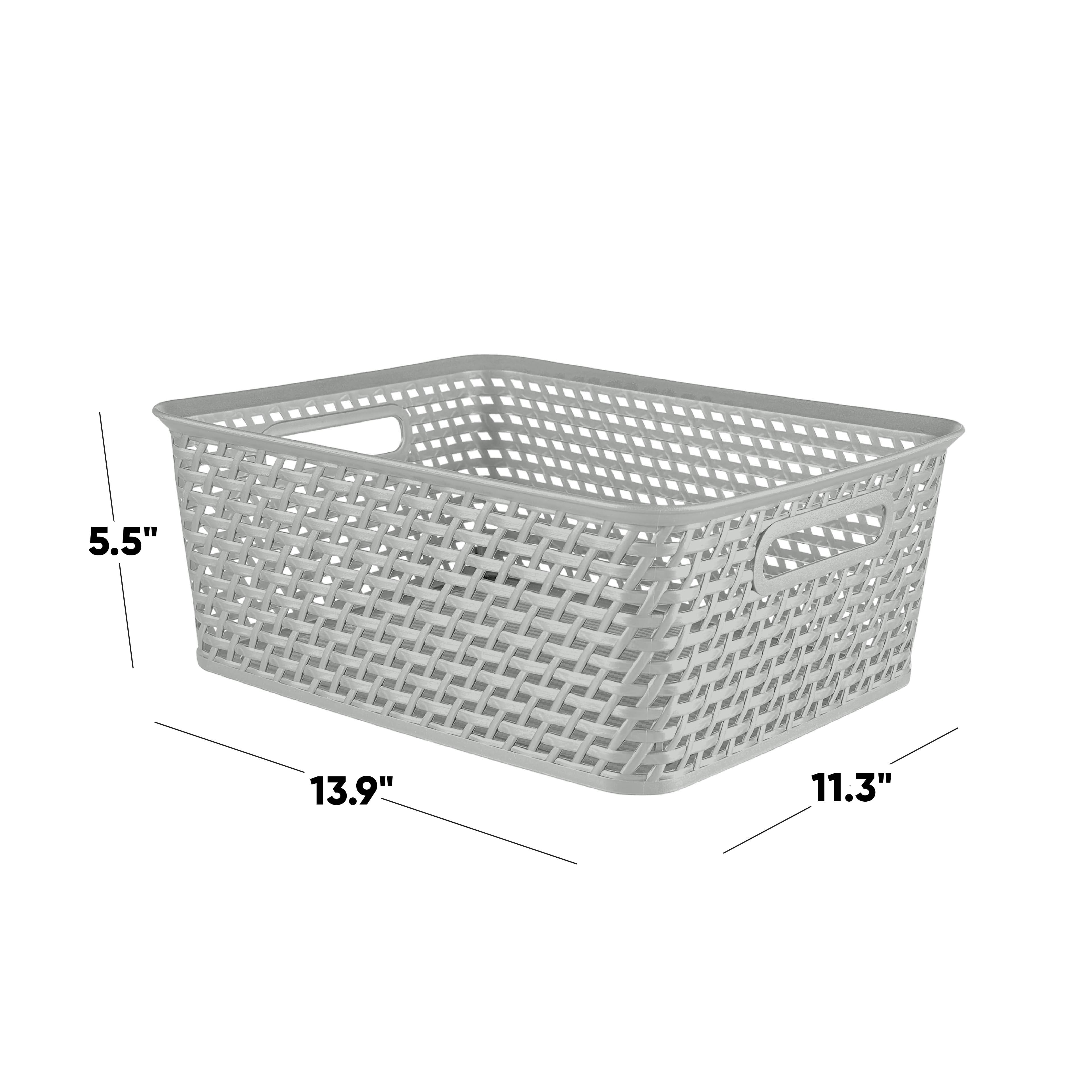 Gray Woven Plastic Basket by Ashland&#xAE;