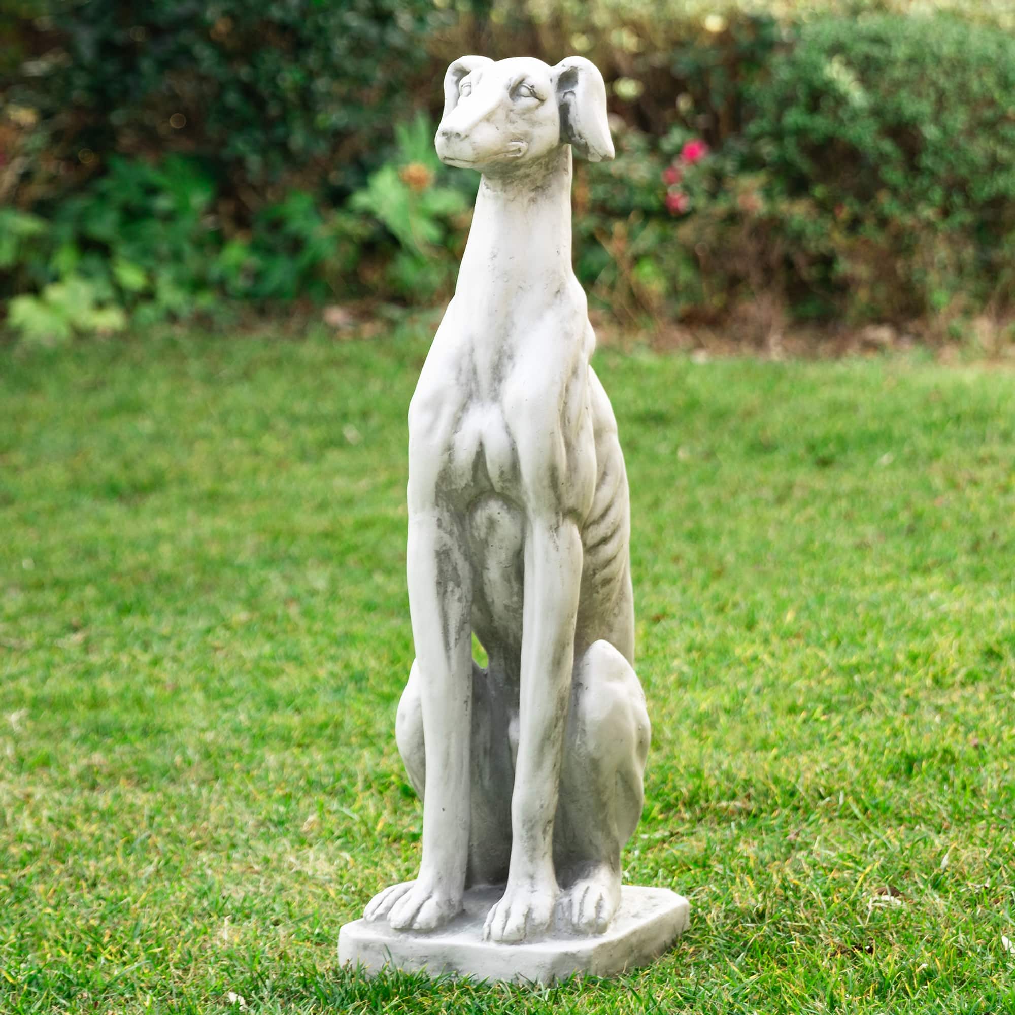 Glitzhome&#xAE; 32&#x22; Sitting Dog Garden Statue