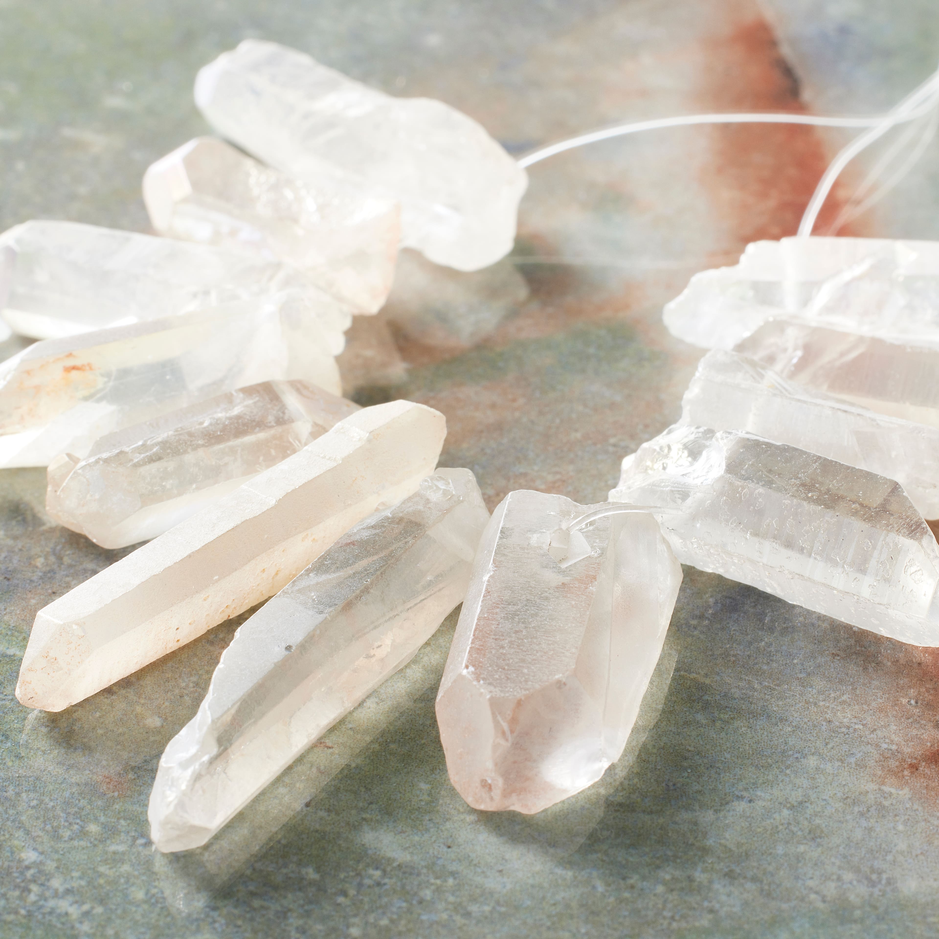 Rose Crystal Luster Stone Stick Beads by Bead Landing&#x2122;