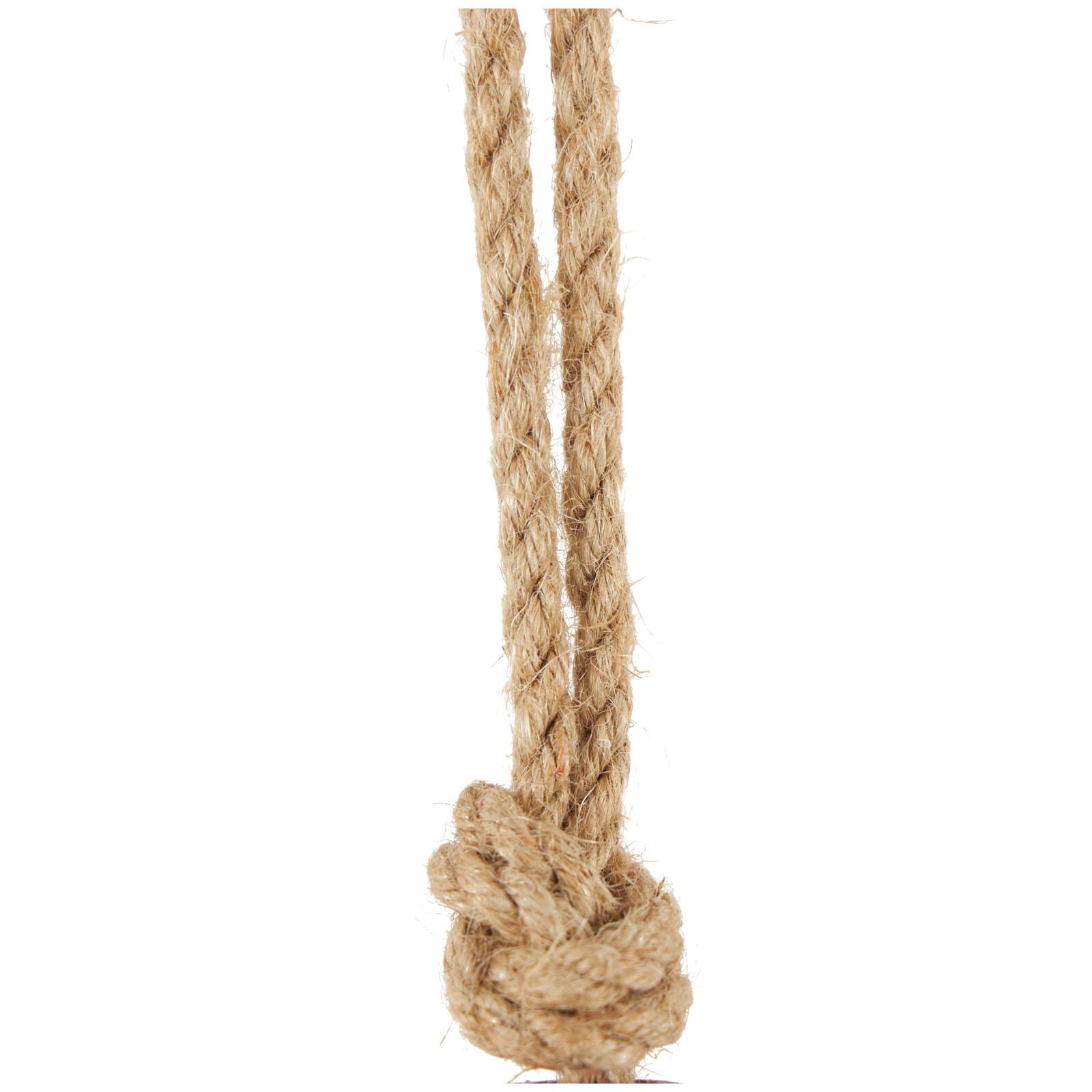 Red Wood Buoy Wall Hook with Jute Rope and Metal Hook Set