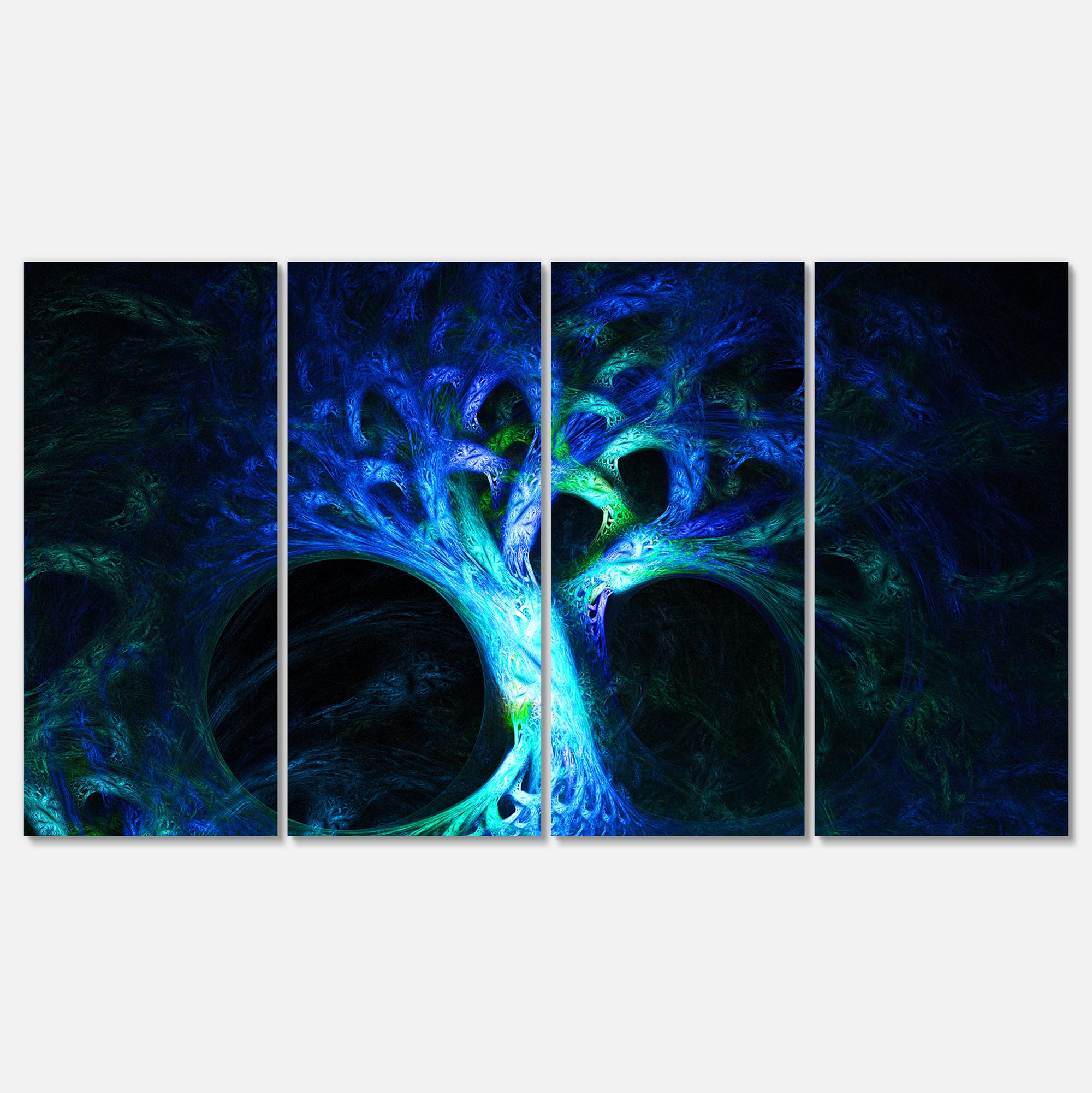 Designart - Magical Blue Psychedelic Tree - Abstract Canvas Art Print