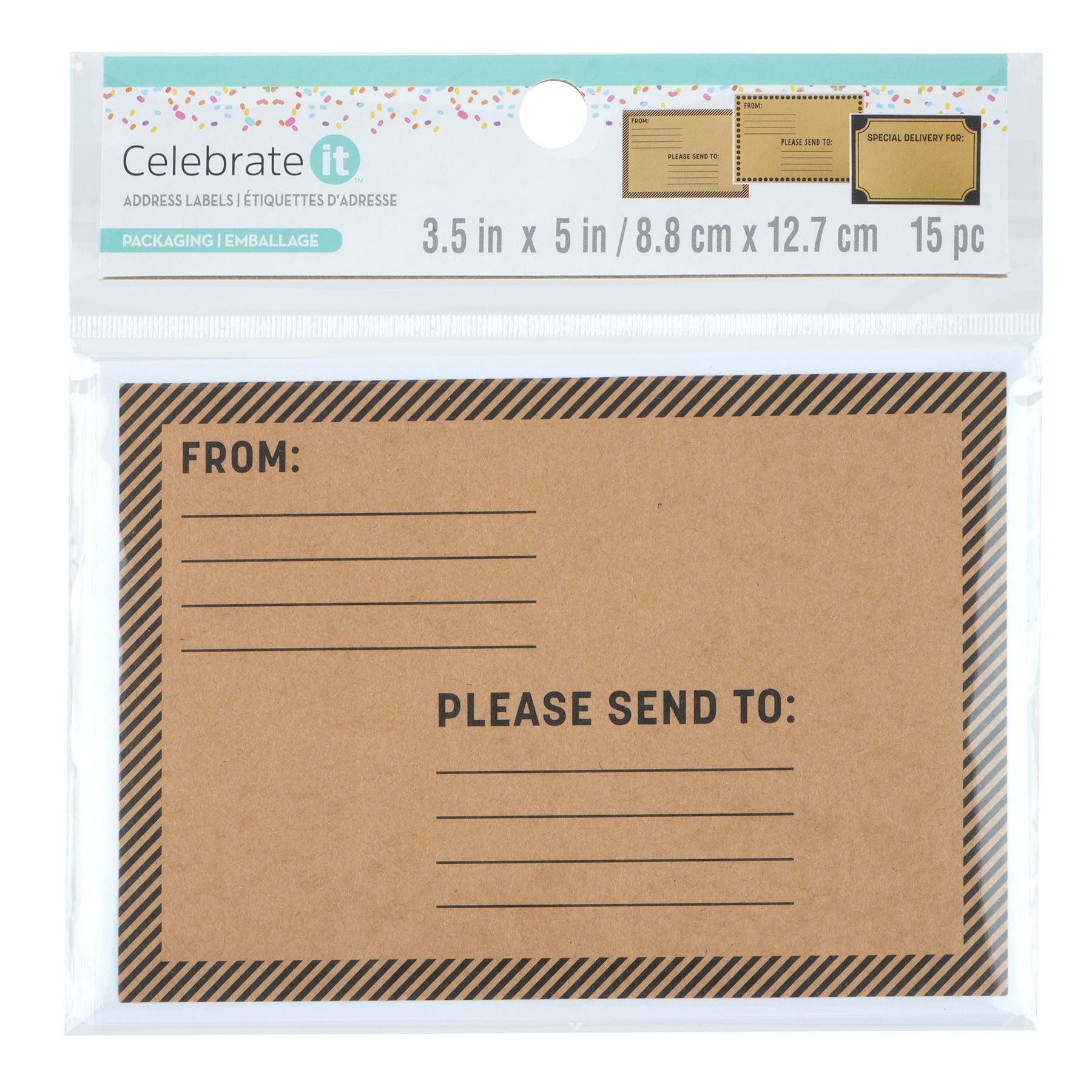 Black Kraft Address Labels by Celebrate It™