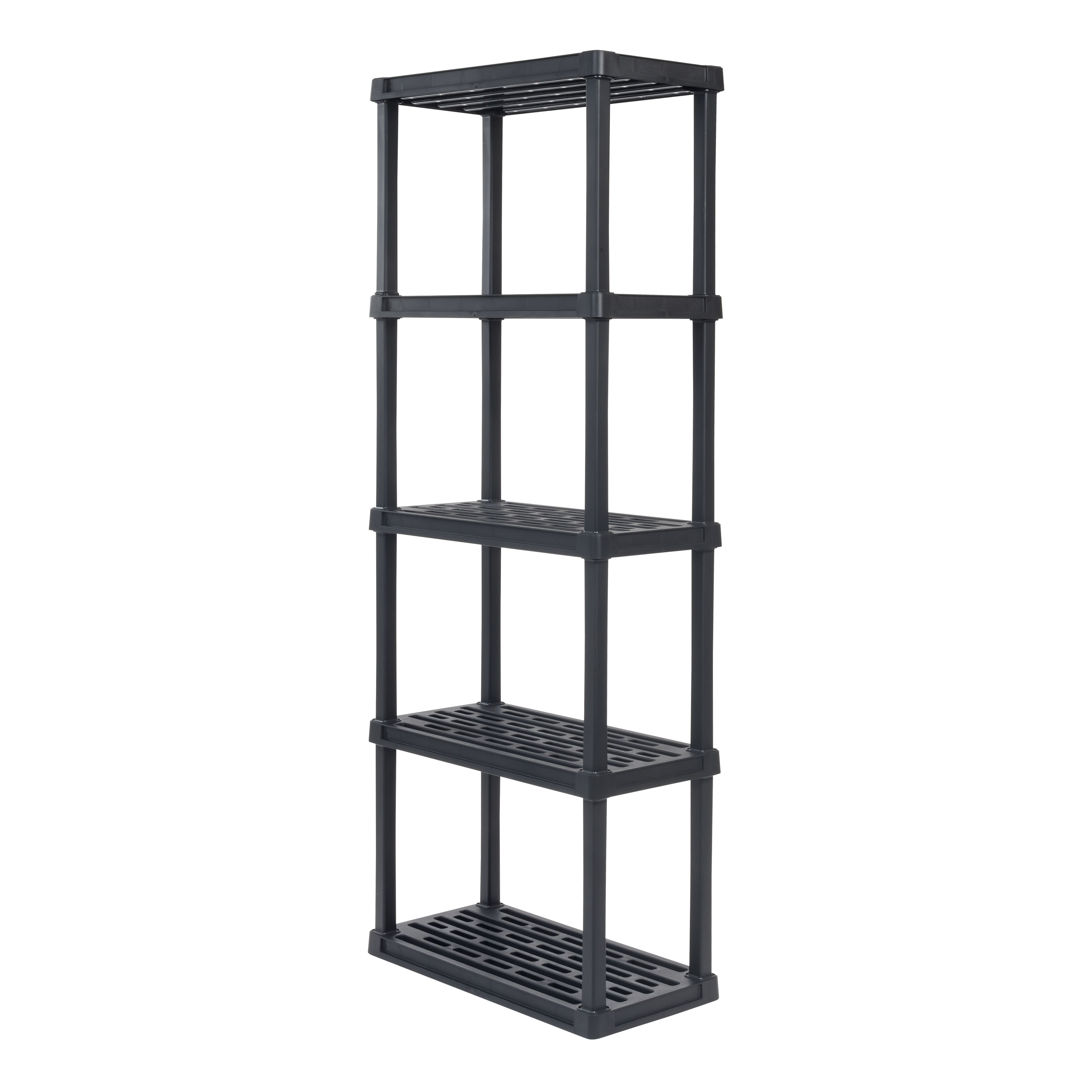 IRIS 5.3ft. Black Plastic Rack Shelf with 5 Medium Shelves