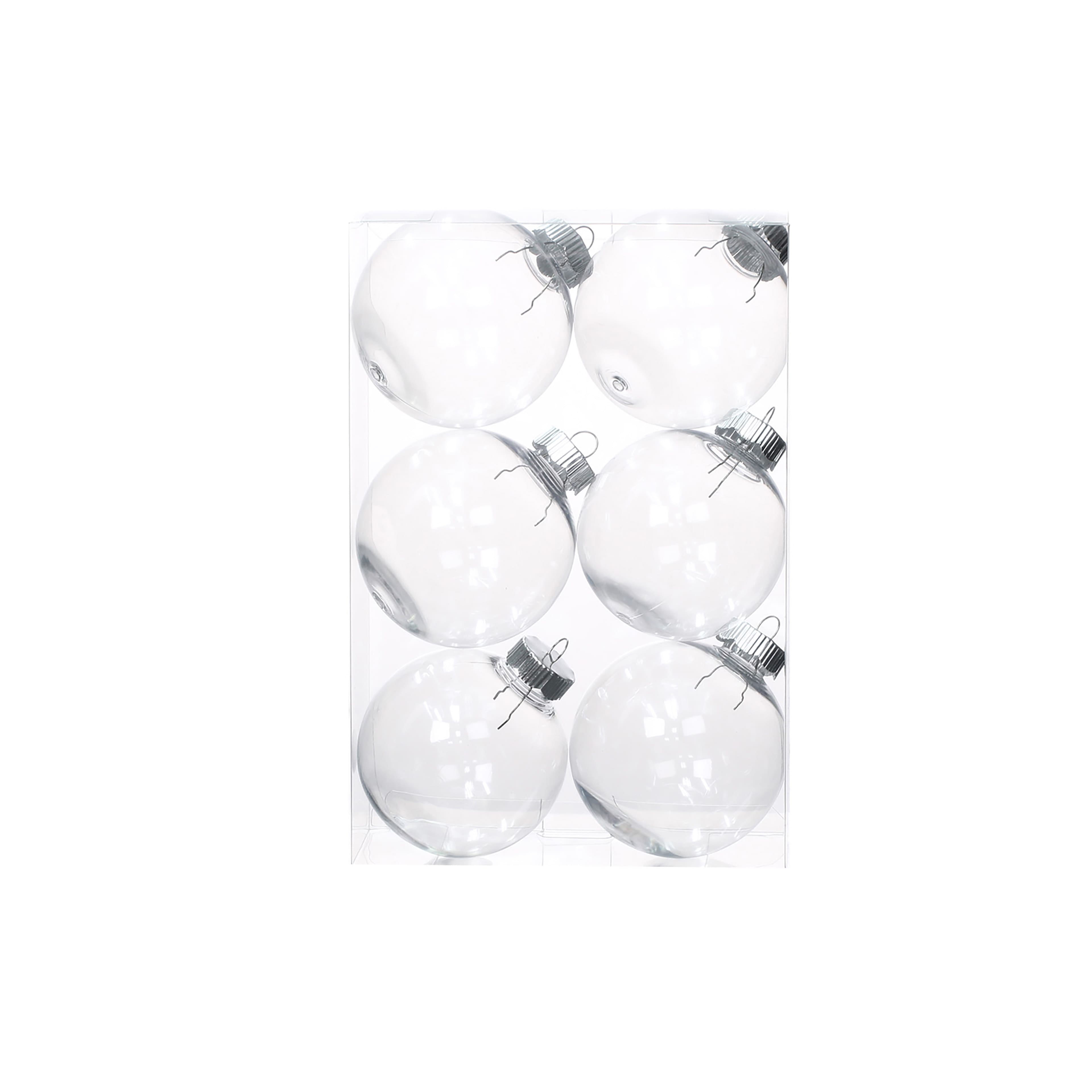 3.5&#x22; DIY Clear Plastic Ball Ornaments, 6ct. by Make Market&#xAE;