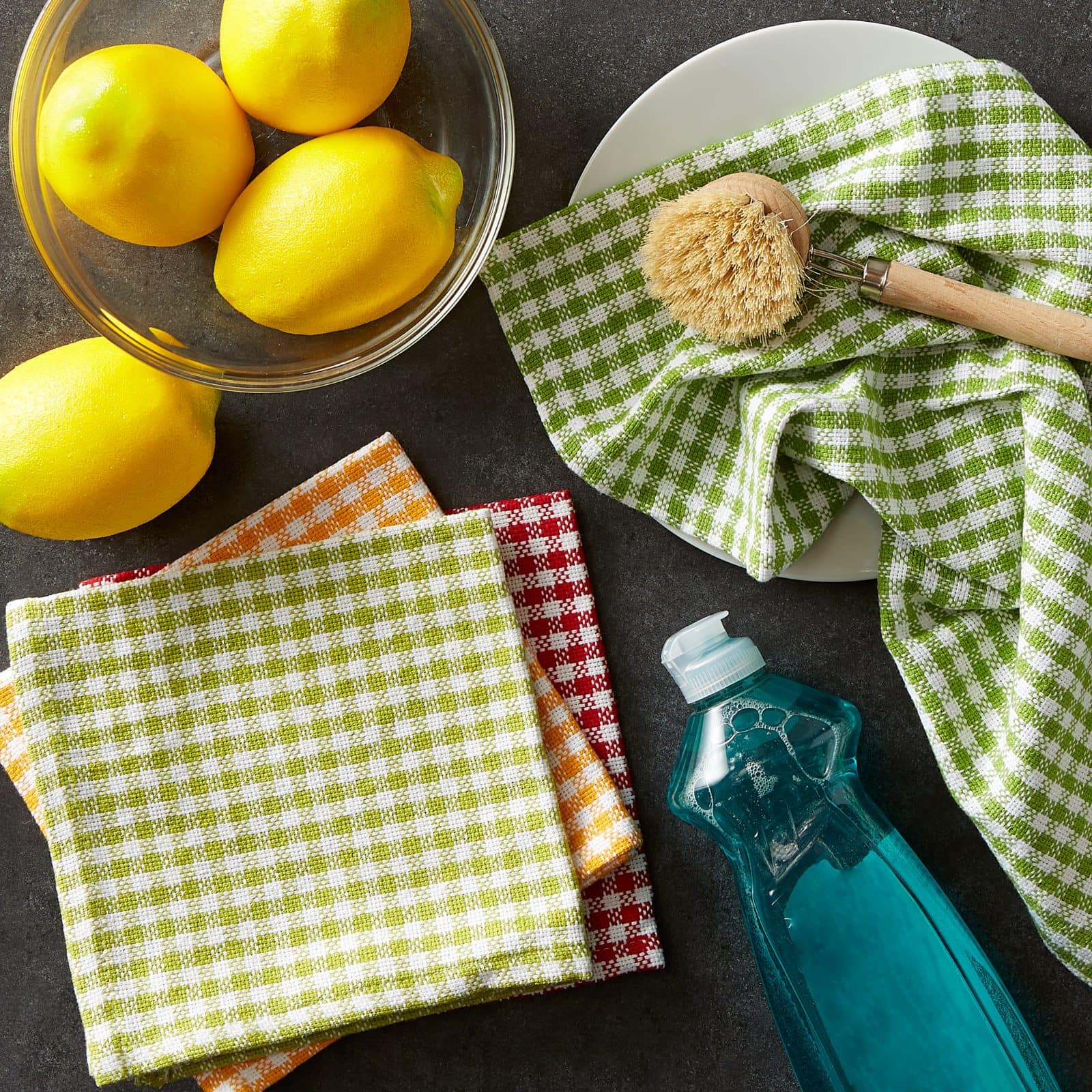 DII® Pea Patch Check Heavyweight Dishcloths, 4ct.