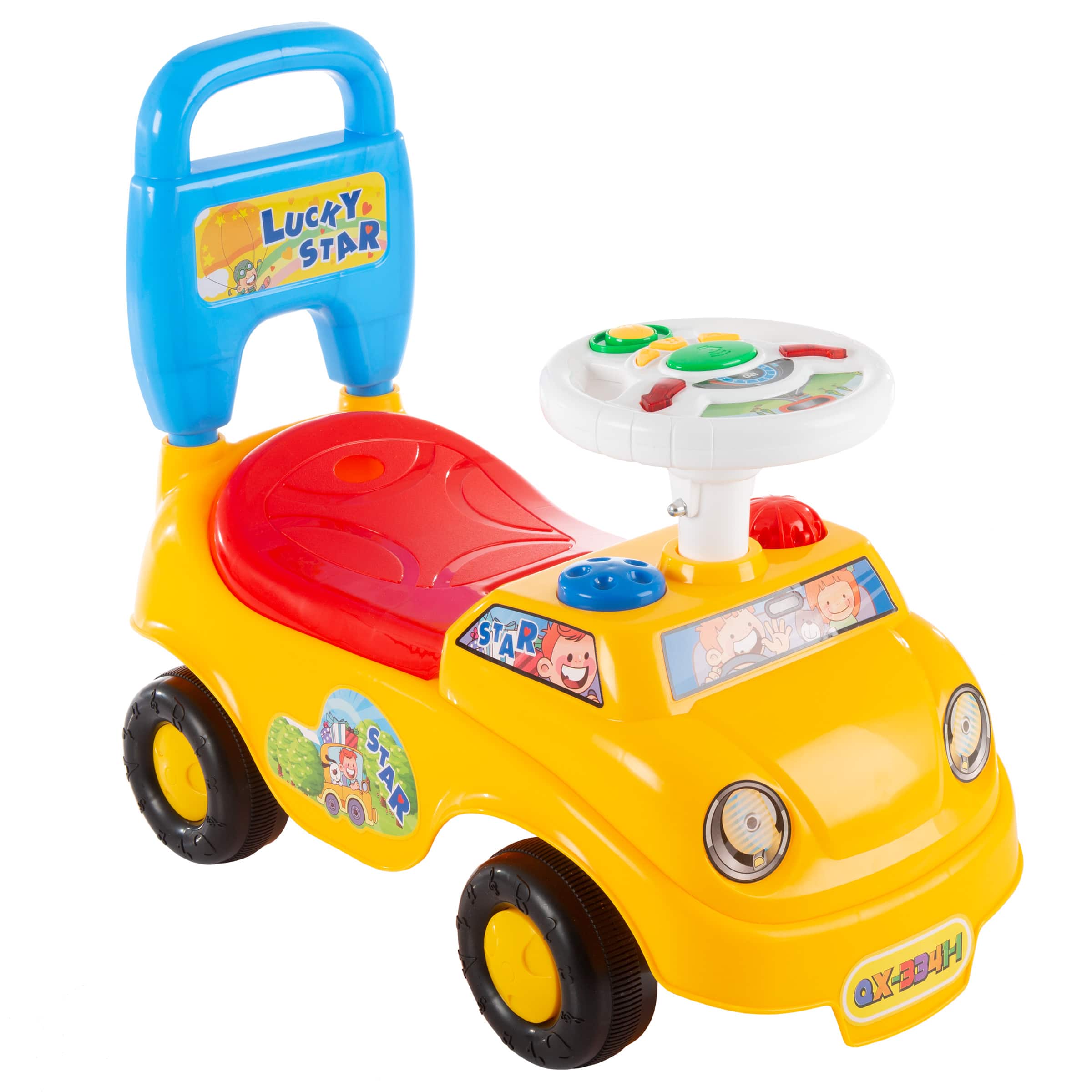 Toy Time Yellow Ride-On Activity Car
