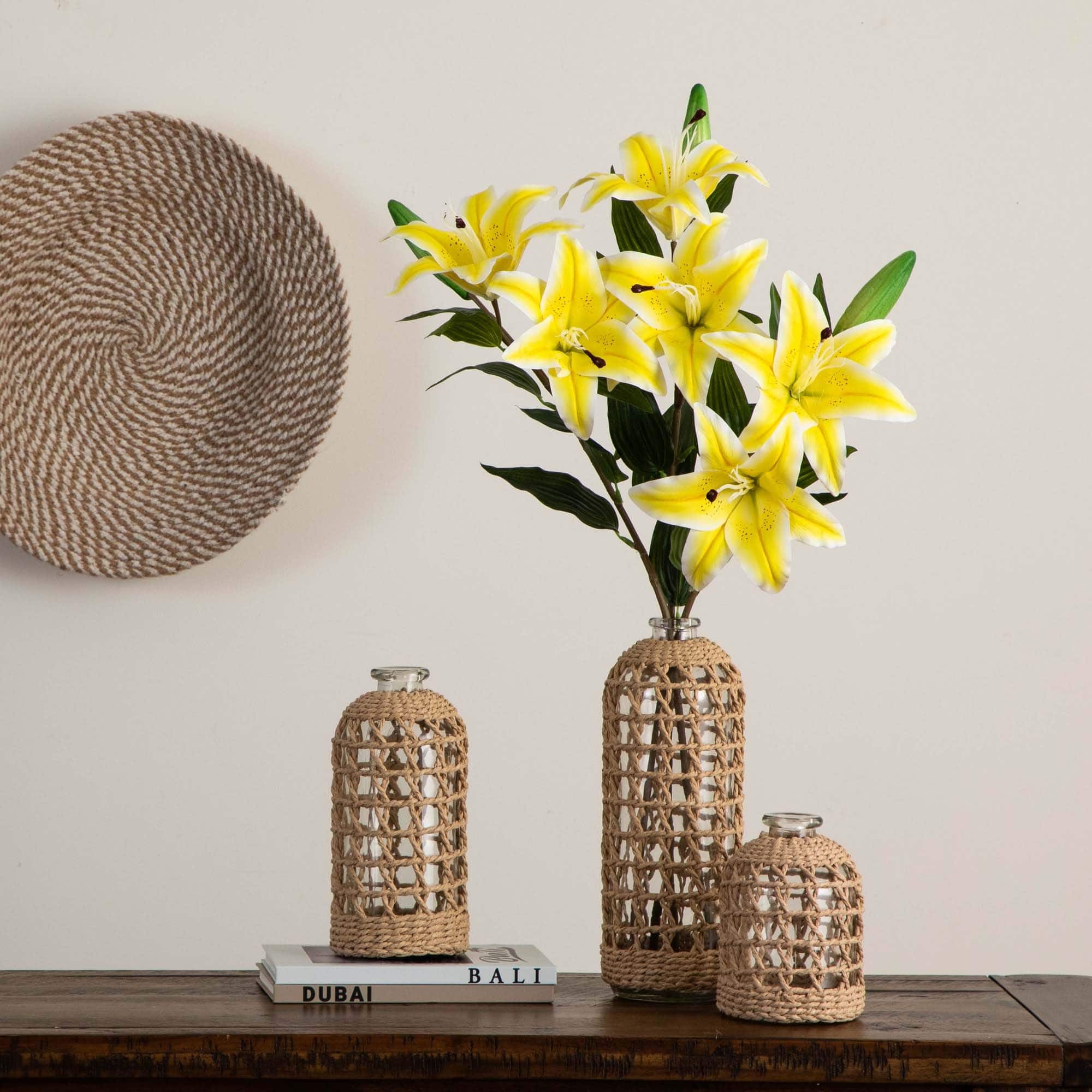 31" Yellow Lily Flower Stems, 3ct.