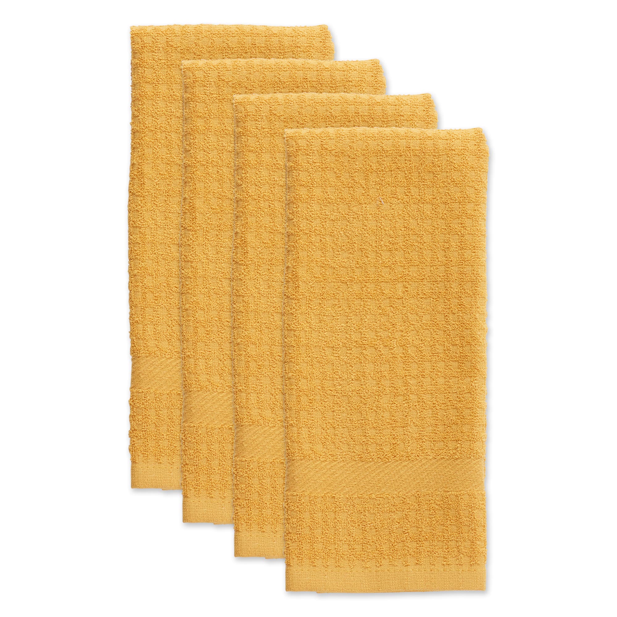 DII® Solid Mustard Waffle Terry Dishtowel (Set of 4)