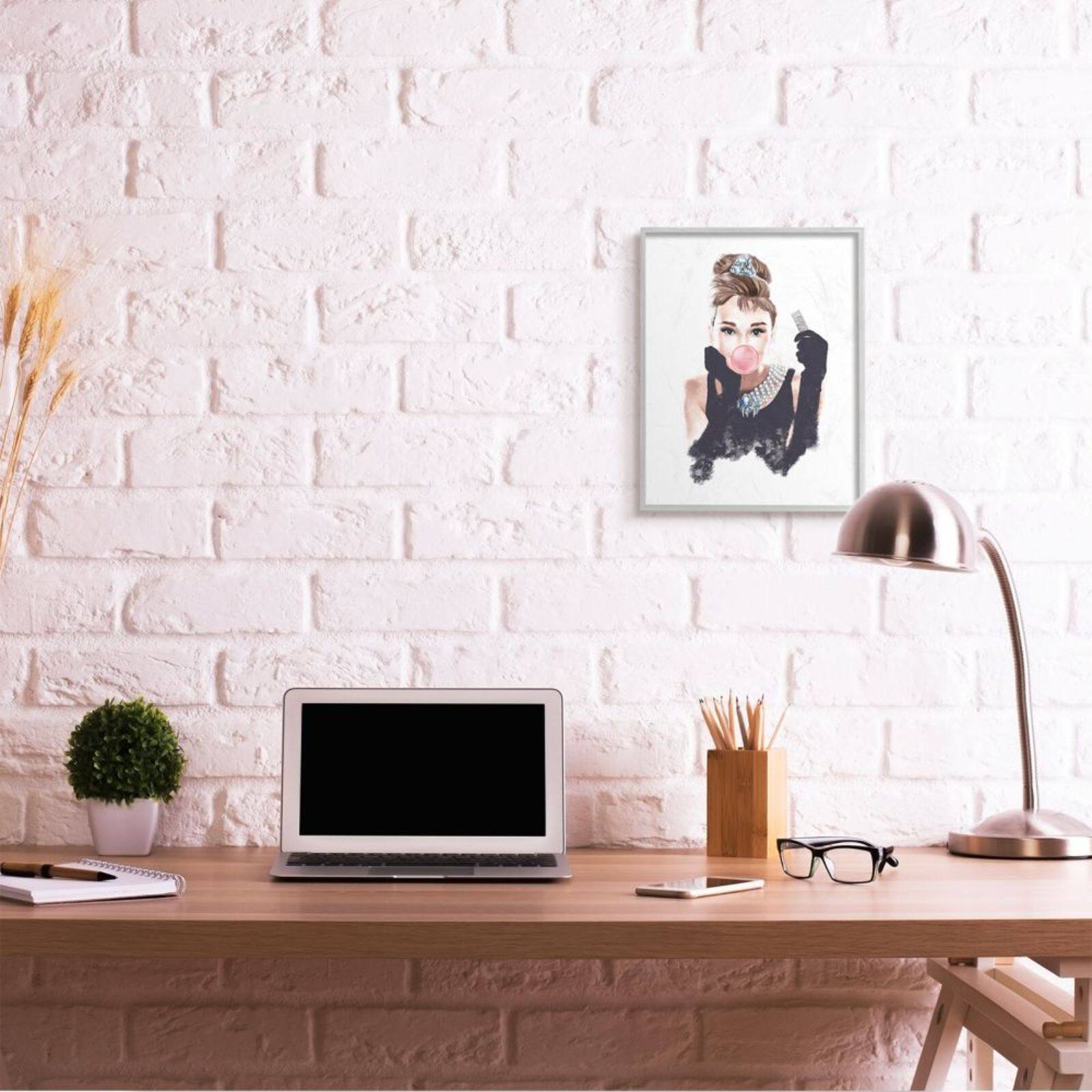 Stupell Industries Breakfast at Bubblegum Famous Fashion Icon Portrait Framed Wall Art