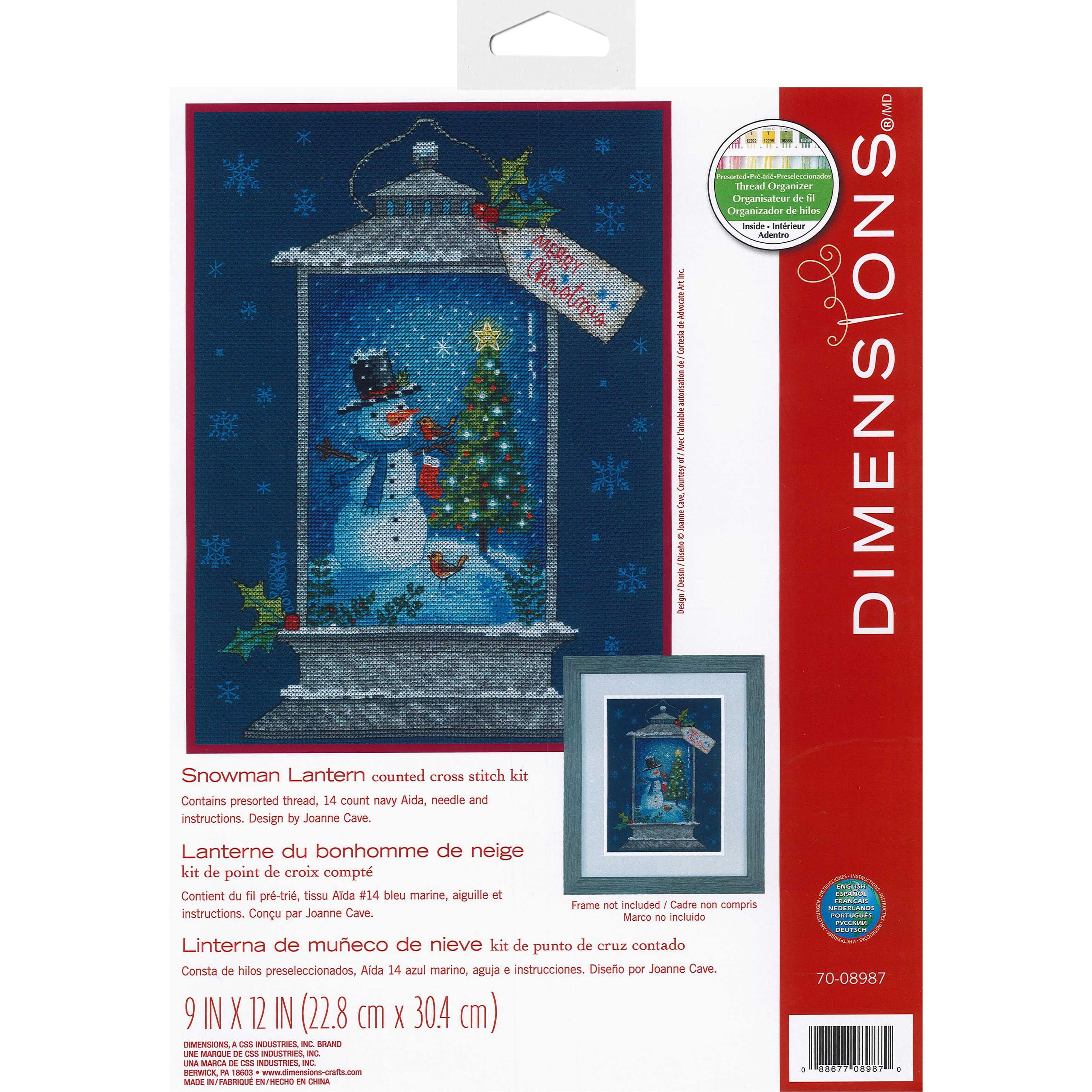 Dimensions Snowman Lantern Cross Stitch Kit