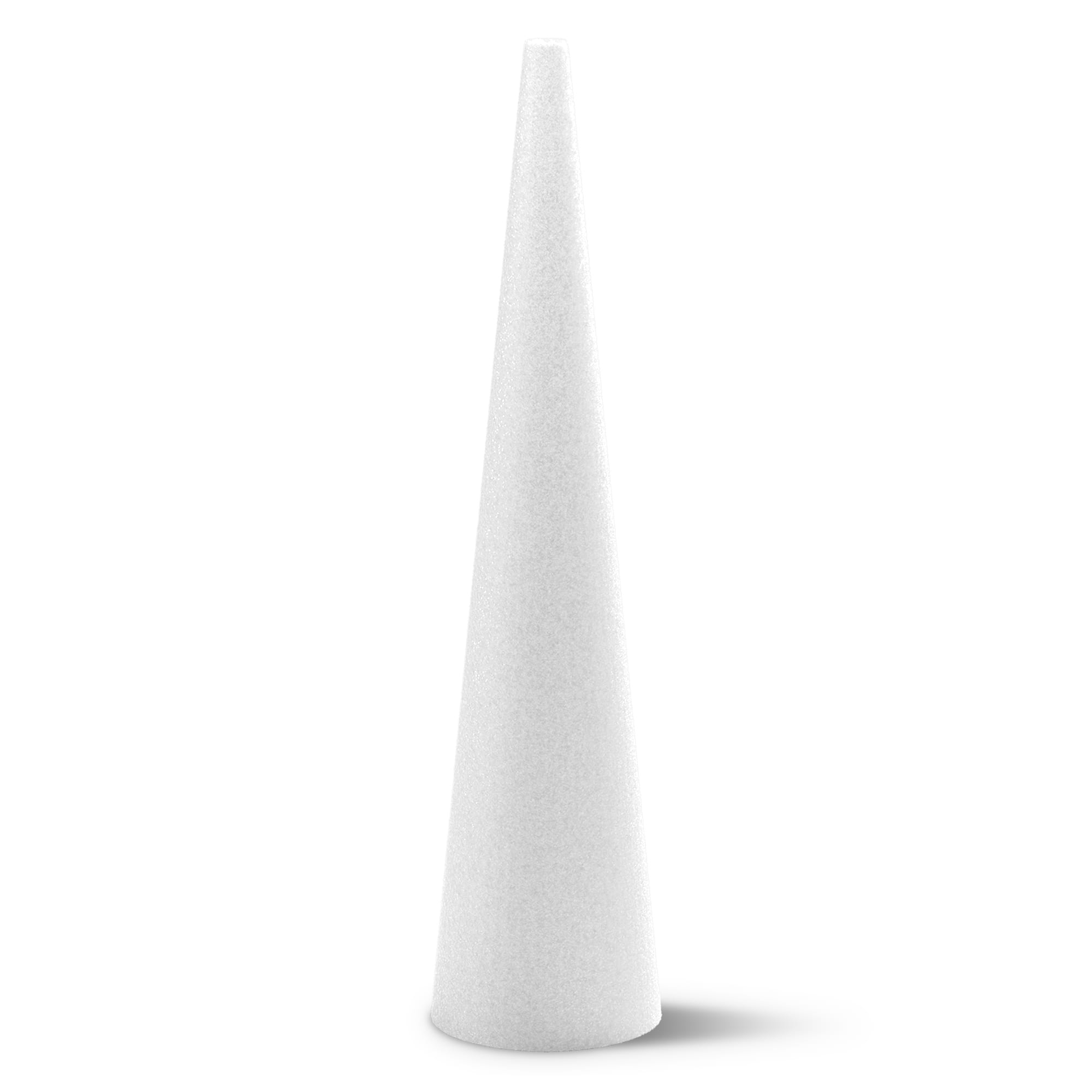 FloraCraft Packaged Styrofoam Cones, 12-Inch-by-4-Inch Cone, White