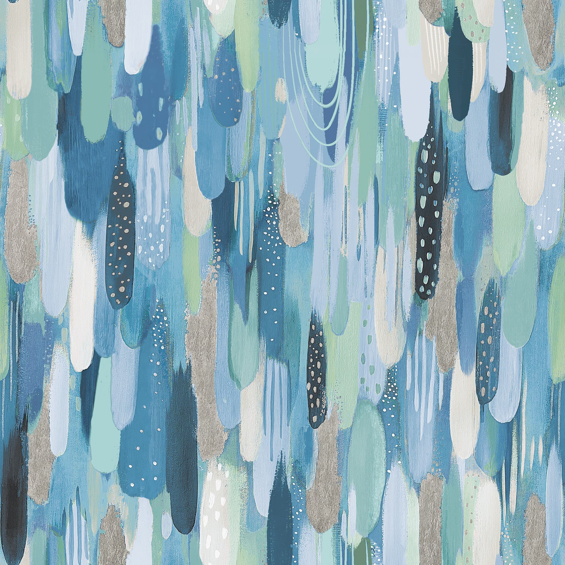 RoomMates Blue &#x26; Green Brushstroke Peel &#x26; Stick Wallpaper