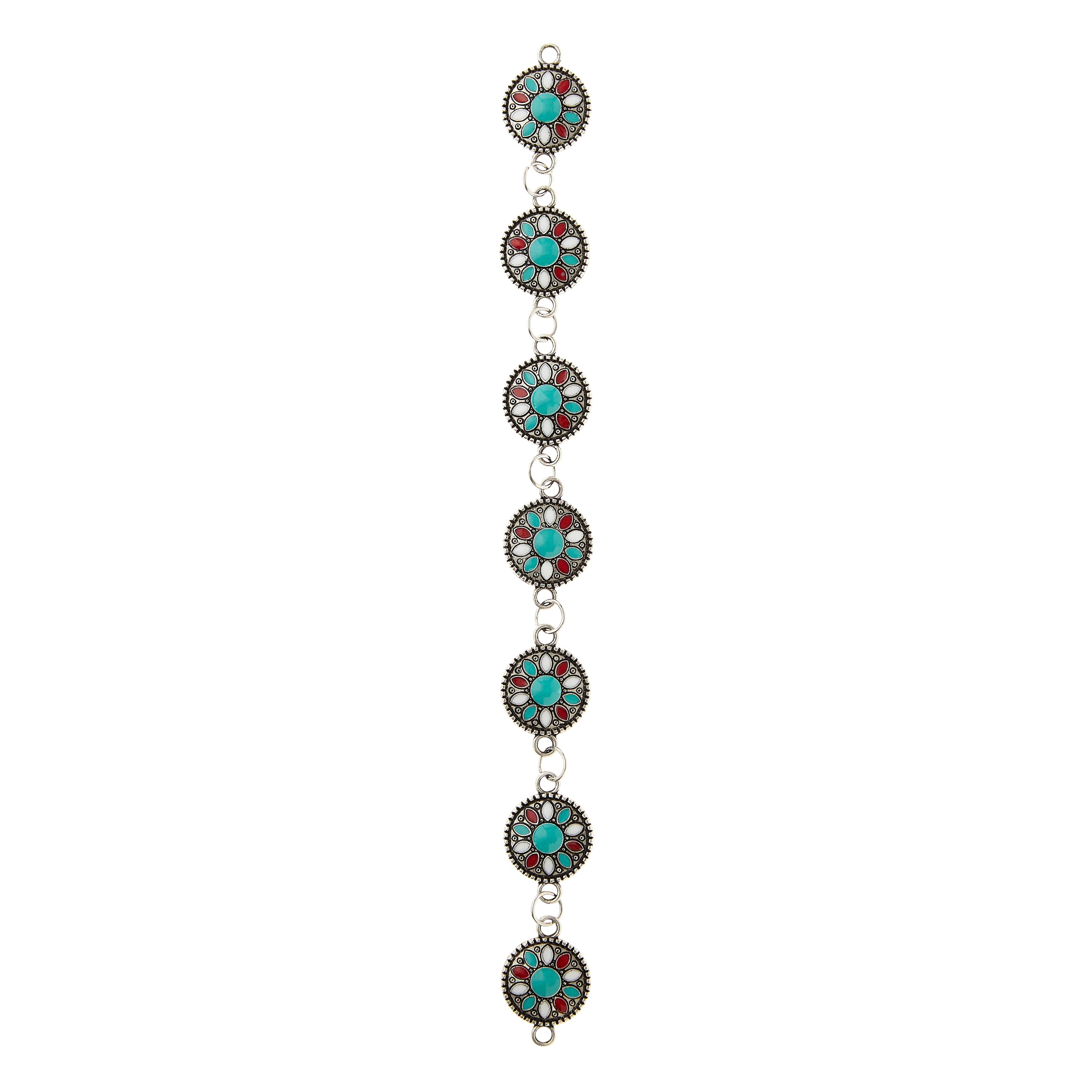 Turquoise Flower Enamel Metal Connectors, 15mm by Bead Landing&#x2122;