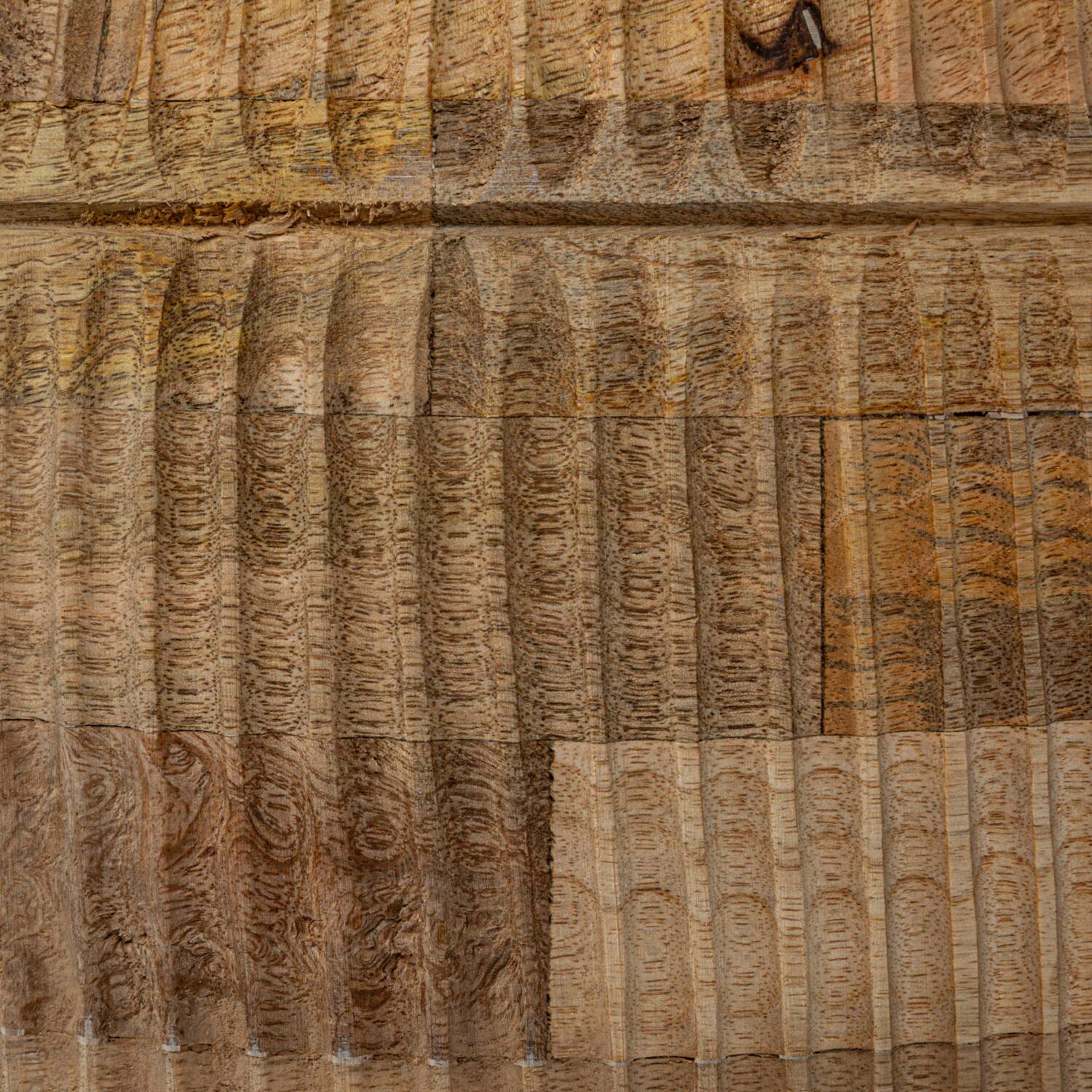 Hello Honey® 26" Round Hand-Carved Natural Mango Wood Stool