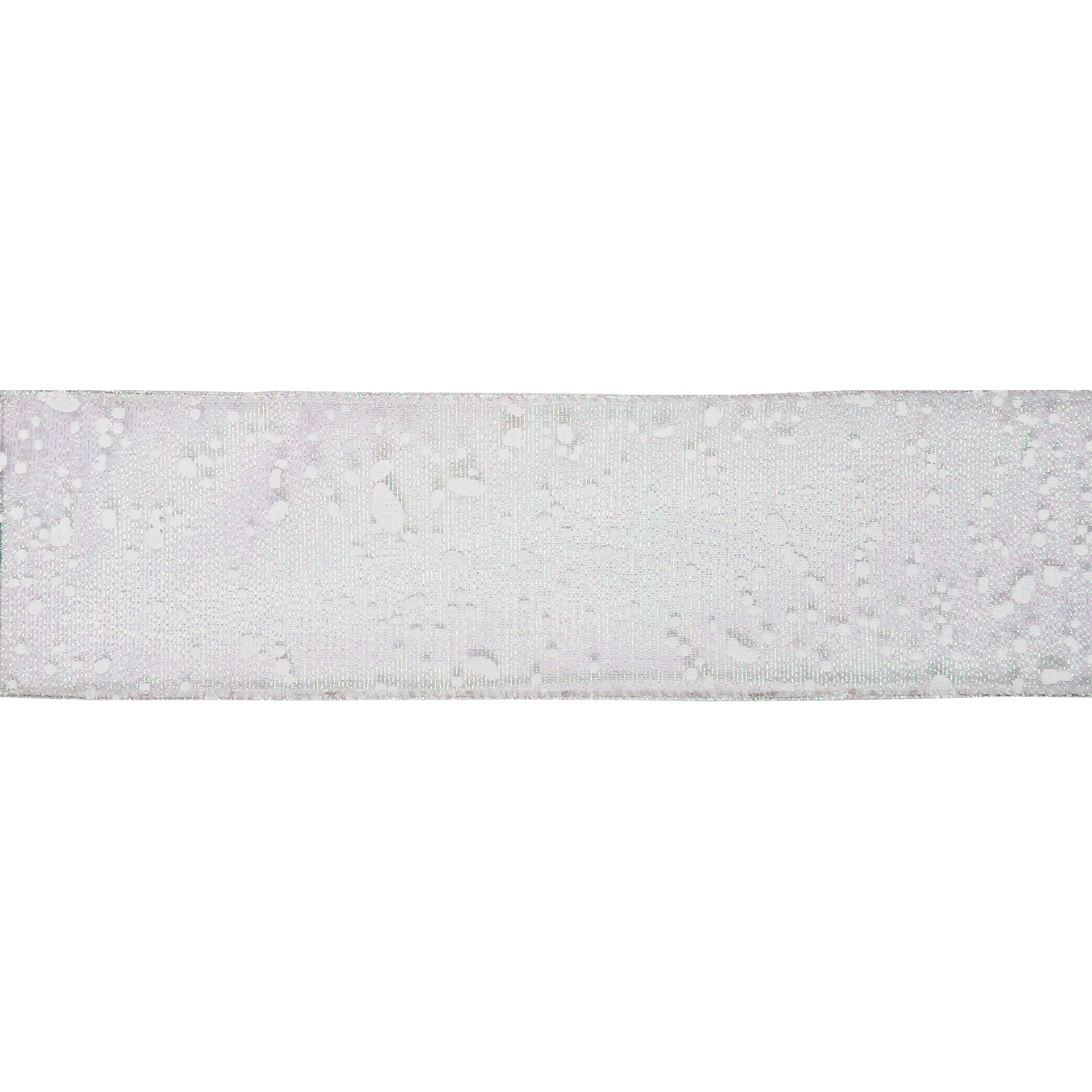 2.5&#x22; x 20ft. White Snow Wired Sheer Ribbon by Celebrate It&#xAE; Christmas