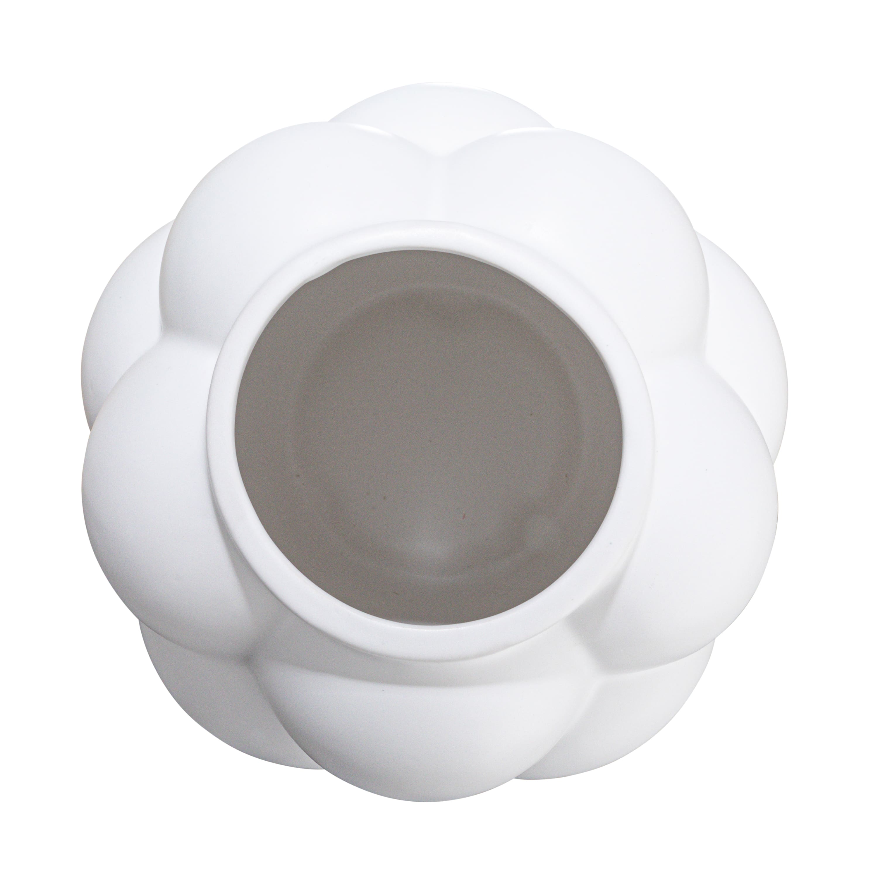 Hello Honey® 8" White Raised Dots Ceramic Vase