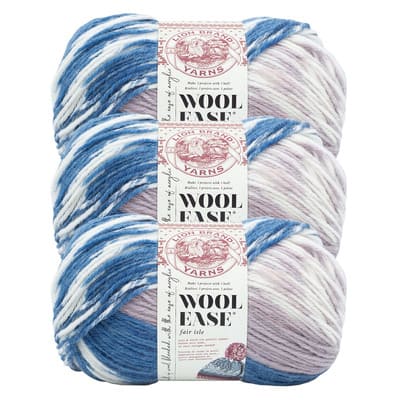 3 ct Lion Brand Wool Ease Fair Isle Yarn in Merlot/Charcoal | 5.3 | Michaels