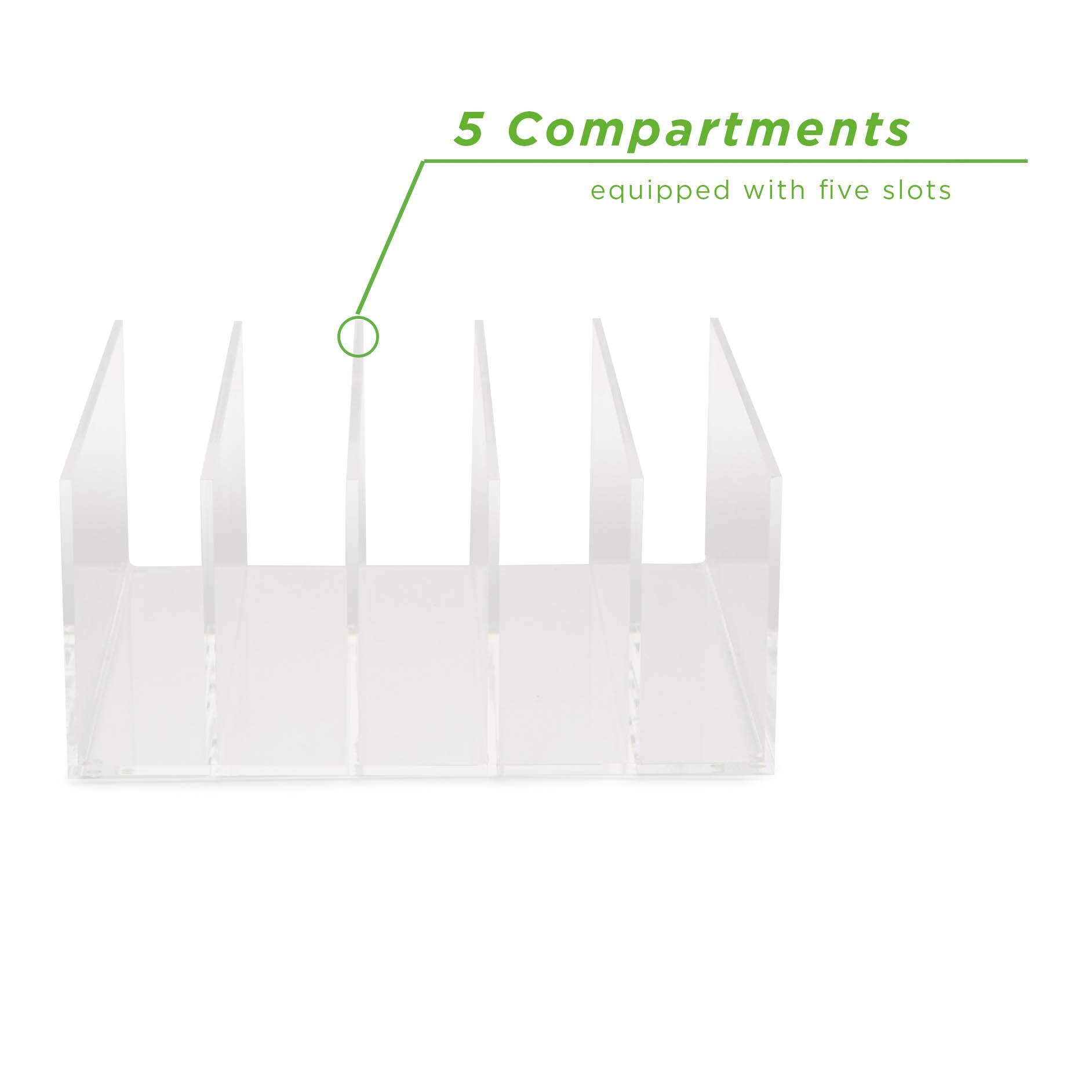 Mind Reader 5 Compartment Vertical Acrylic File Holder
