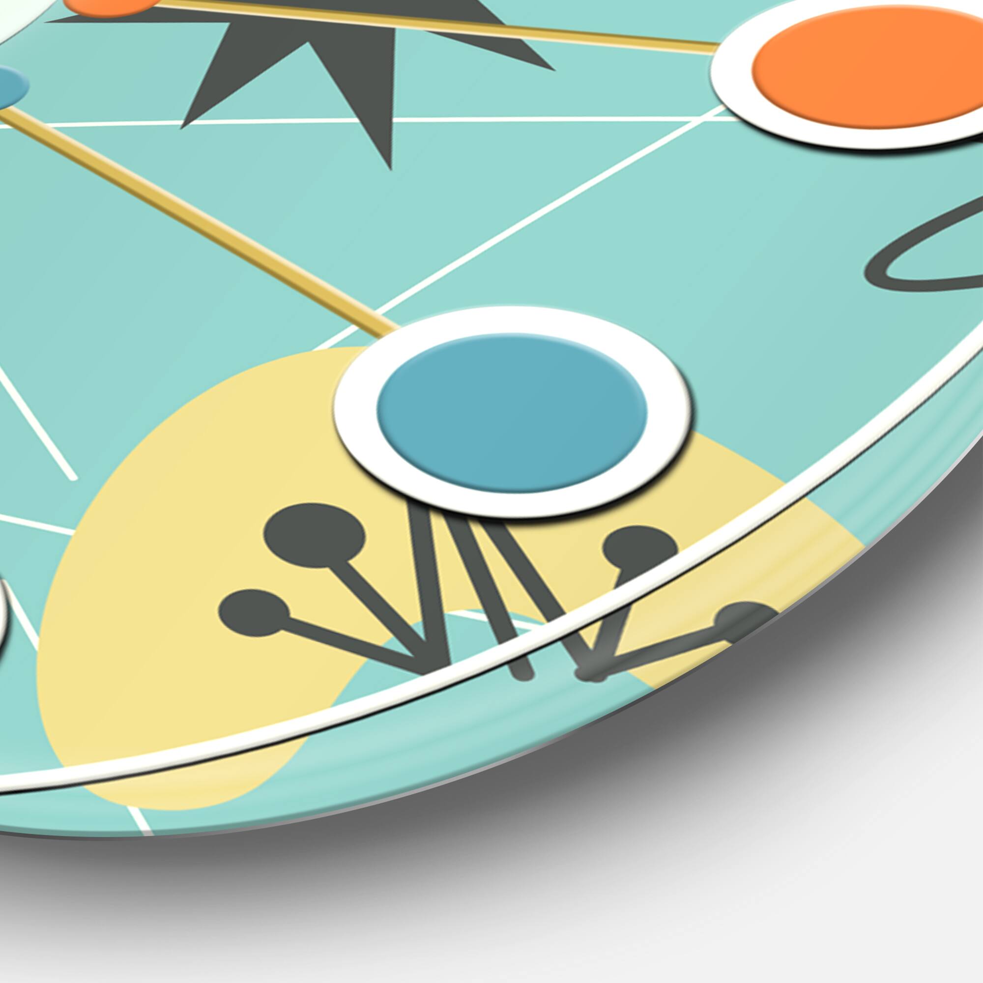 Designart &#x27;1950 Retro Pattern I Mid-Century Modern Wall Clock
