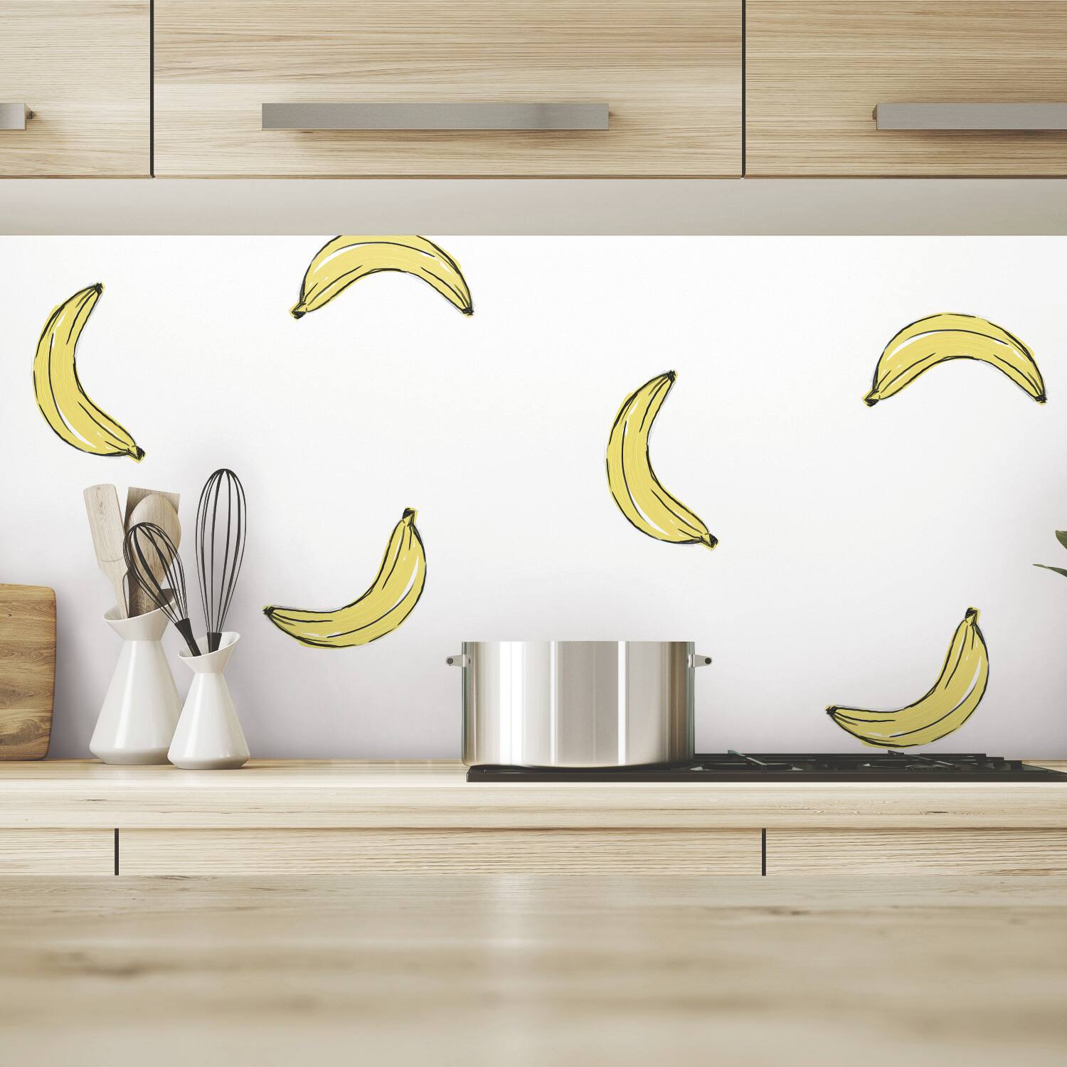 RoomMates Mr. Kate Banana Print Peel &#x26; Stick Wallpaper