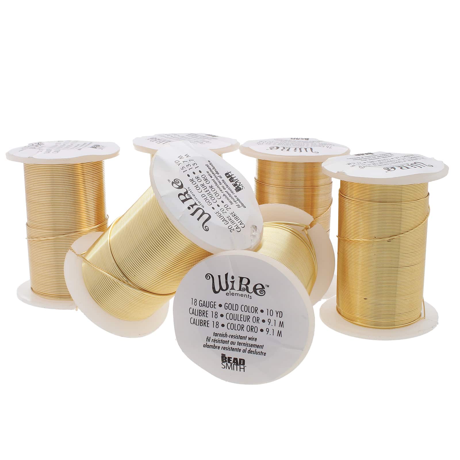 The Beadsmith&#xAE; Wire Elements&#x2122; Tarnish Resistant Medium Temper Assorted Gauge Wire Spools, 12ct.