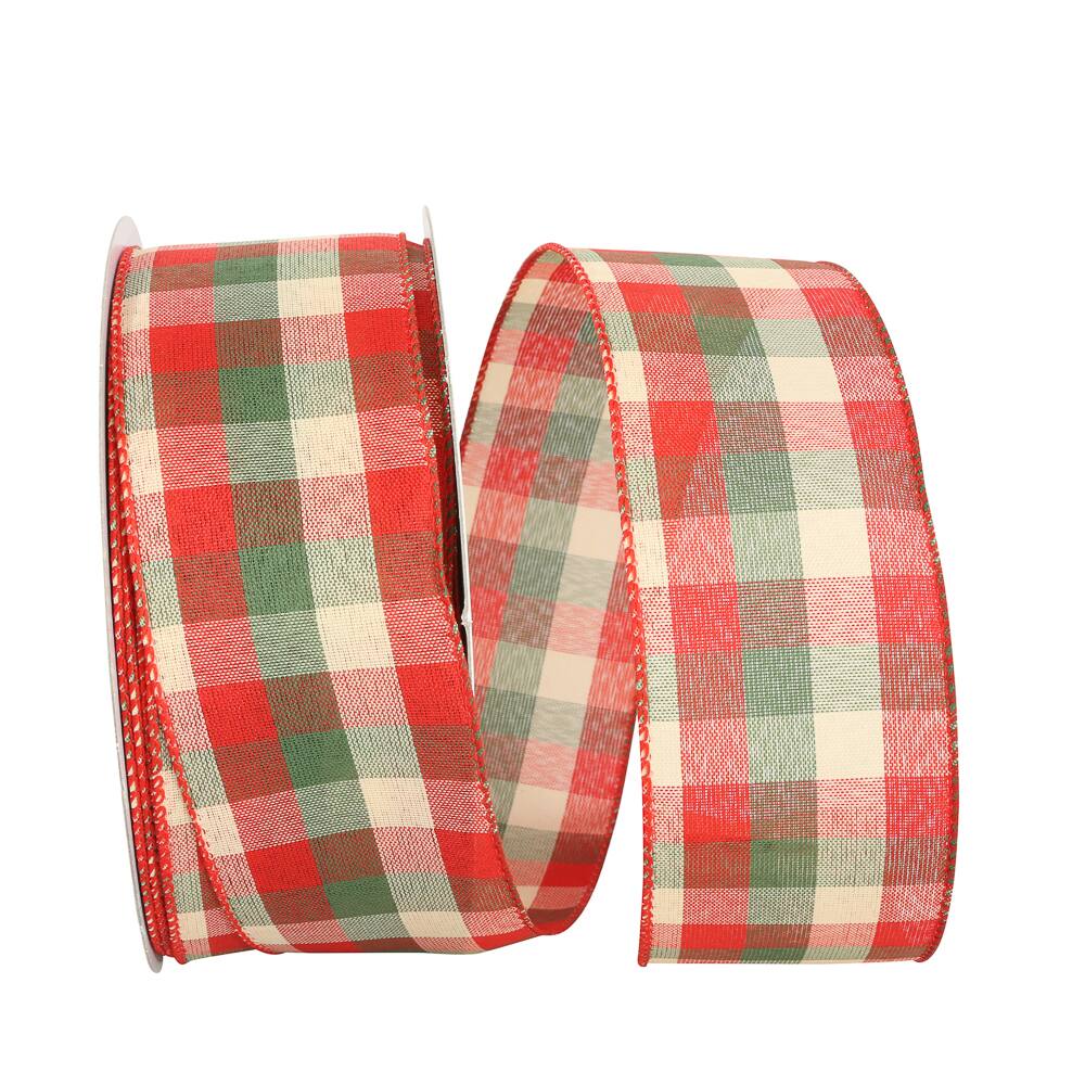 Reliant 2.5" x 50yd. Holiday Check Value Wired Ribbon