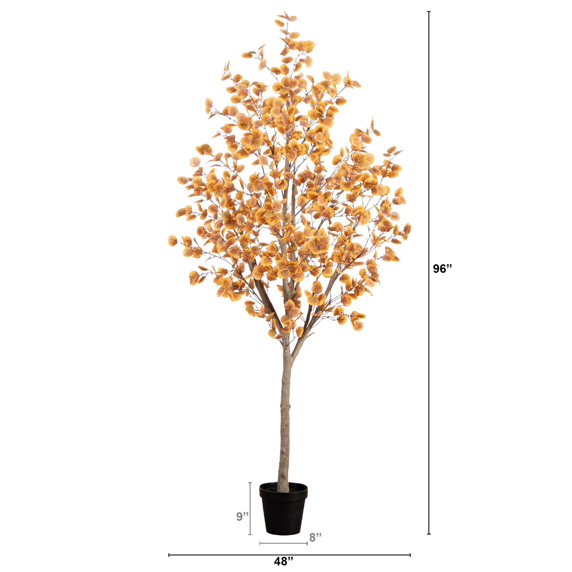 8ft. Potted Artificial Autumn Eucalyptus Tree